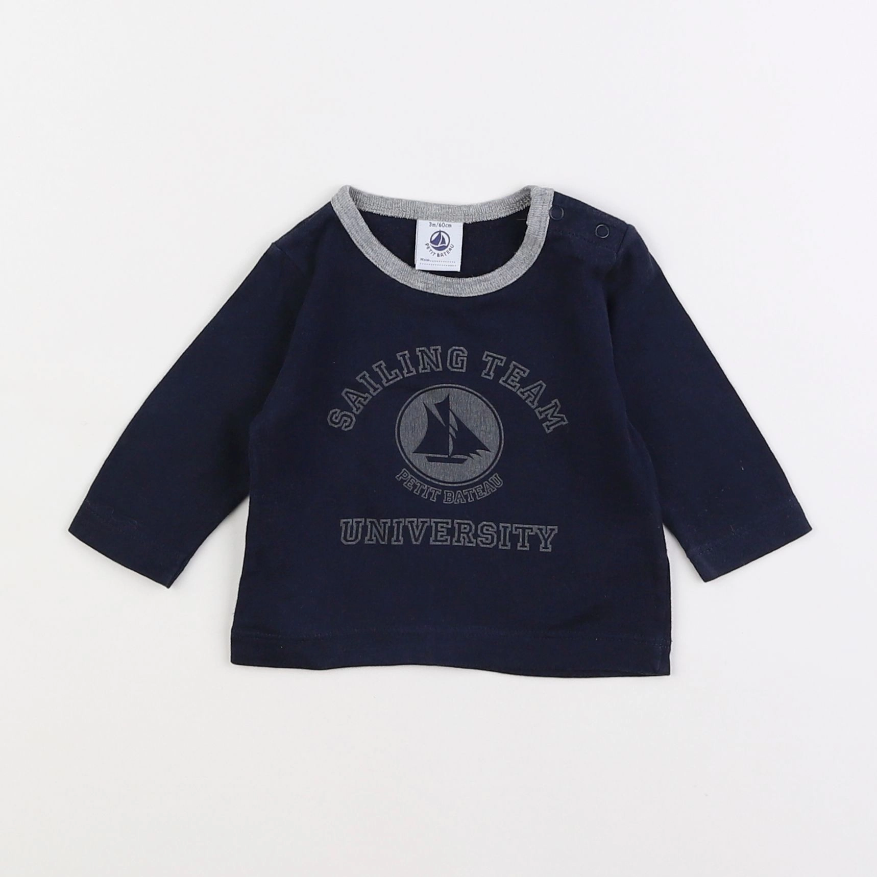Petit Bateau - tee-shirt bleu - 3 mois