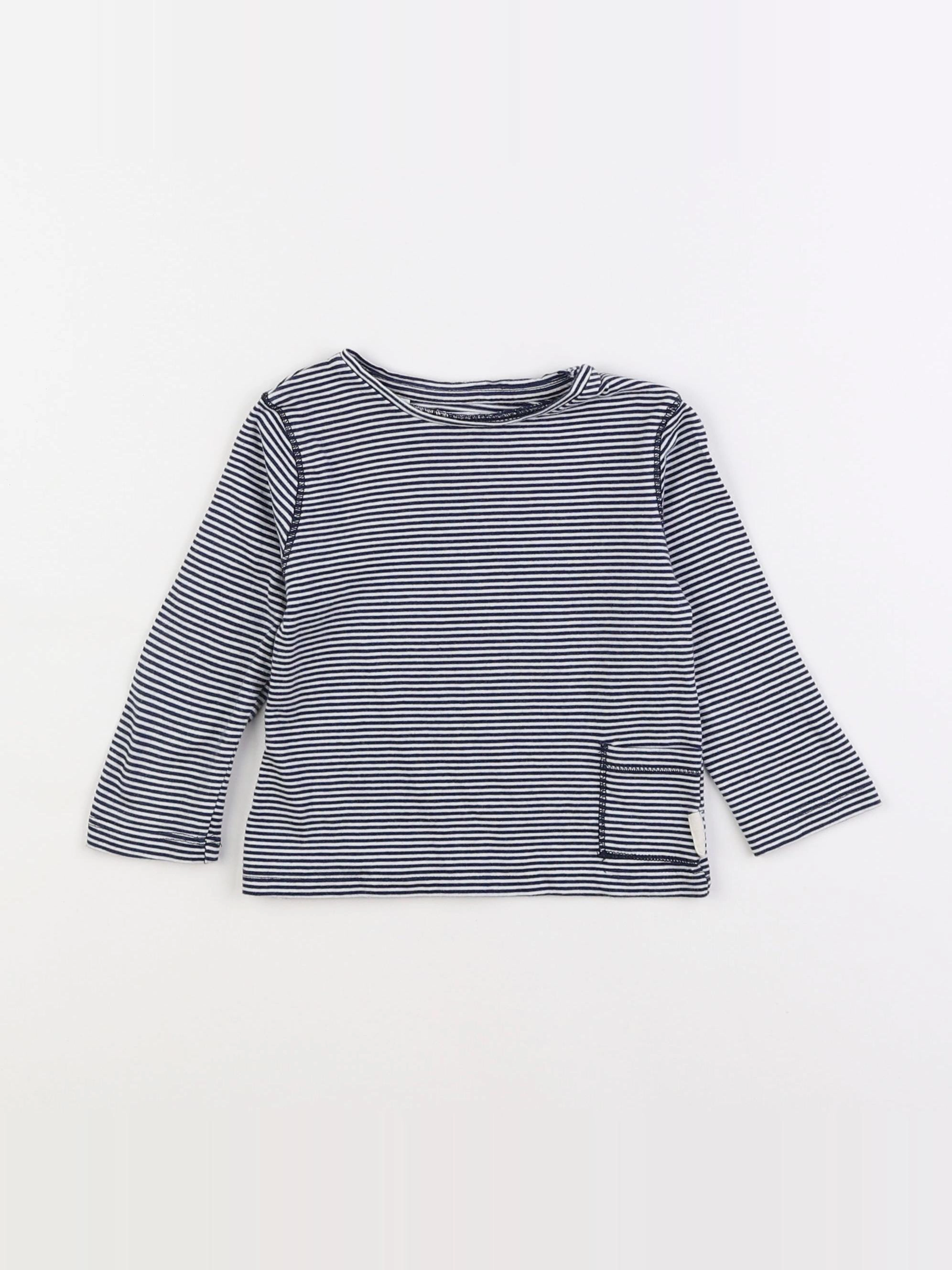 Mango - tee-shirt bleu - 9/12 mois