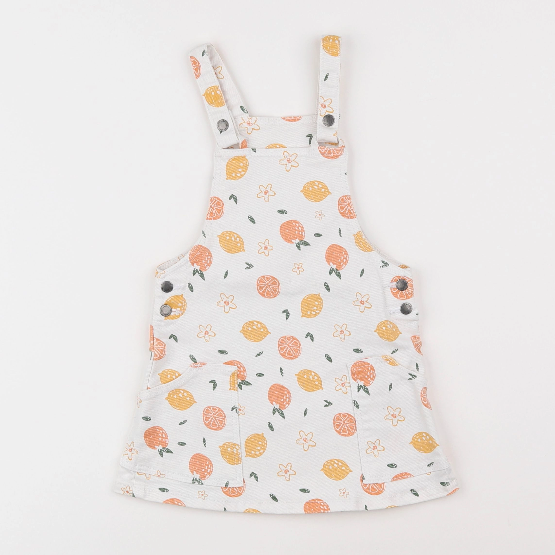 Vertbaudet - robe blanc, orange - 2 ans