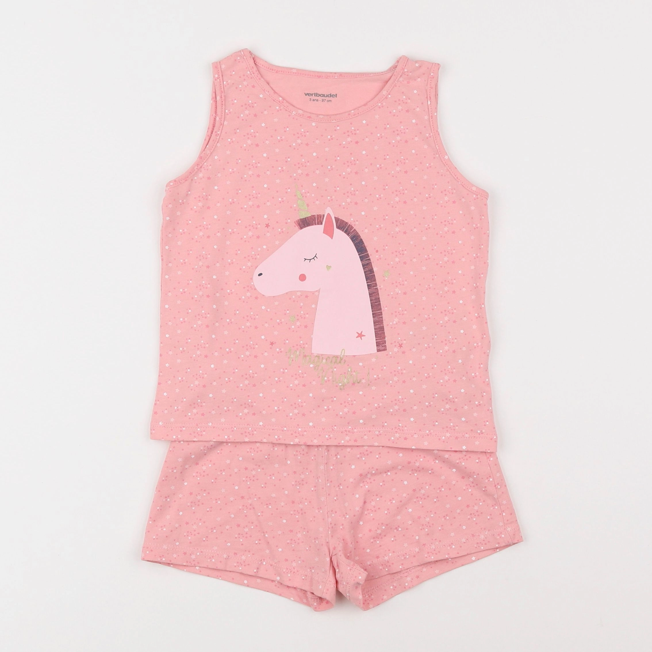 Vertbaudet - pyjama coton rose - 3 ans