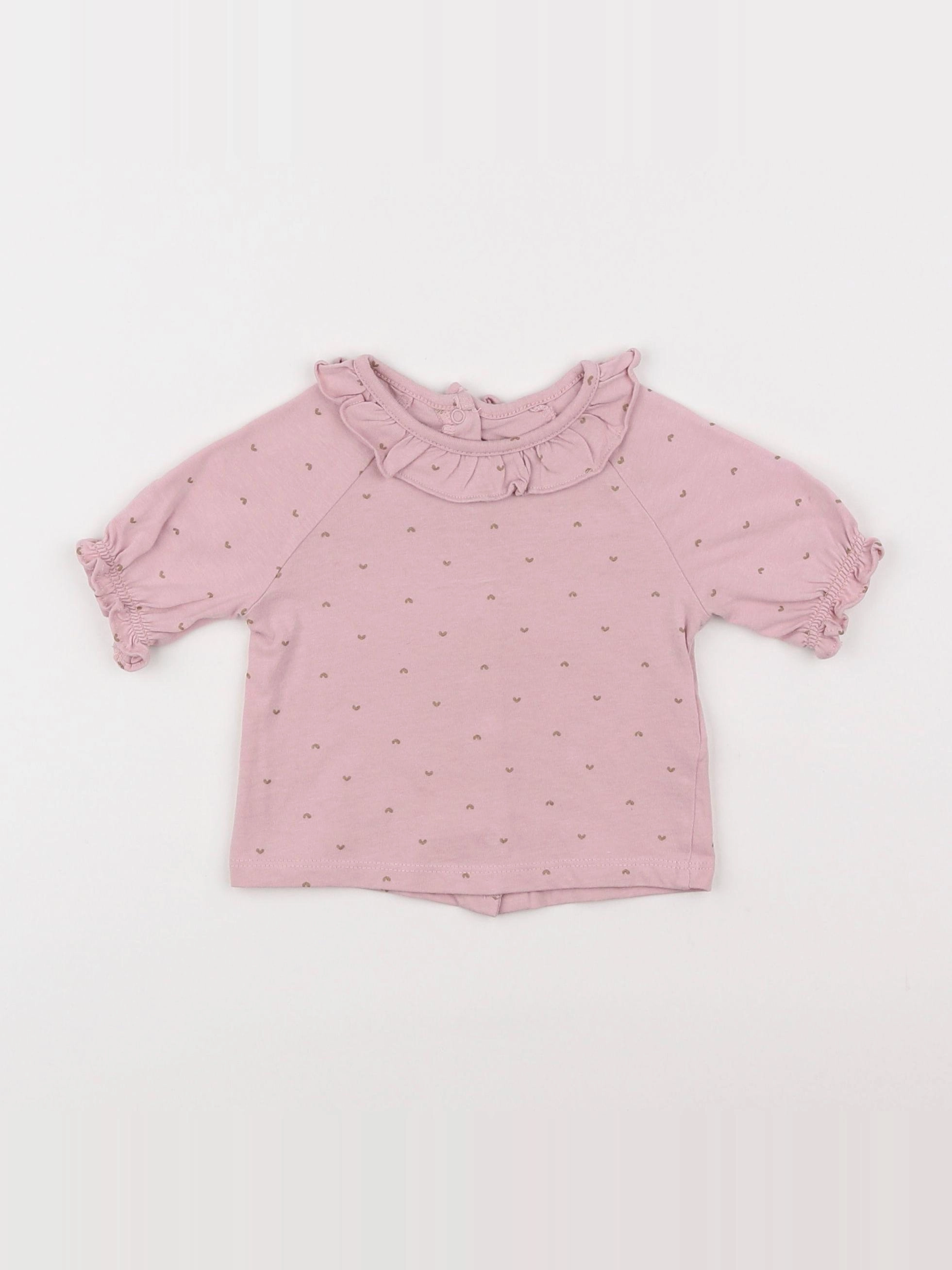 Vertbaudet - tee-shirt rose - 6 mois