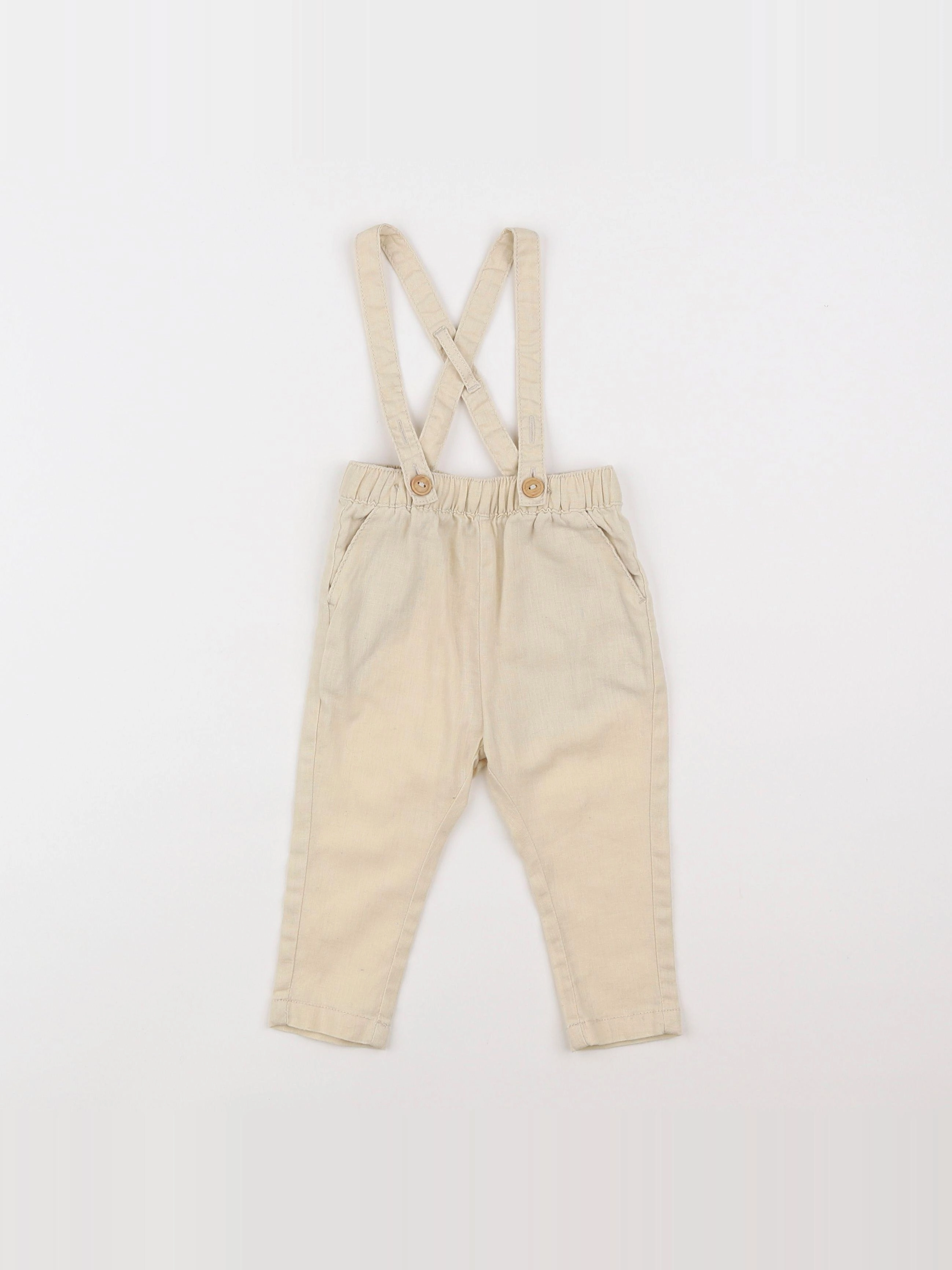 Vertbaudet - pantalon beige - 9 mois