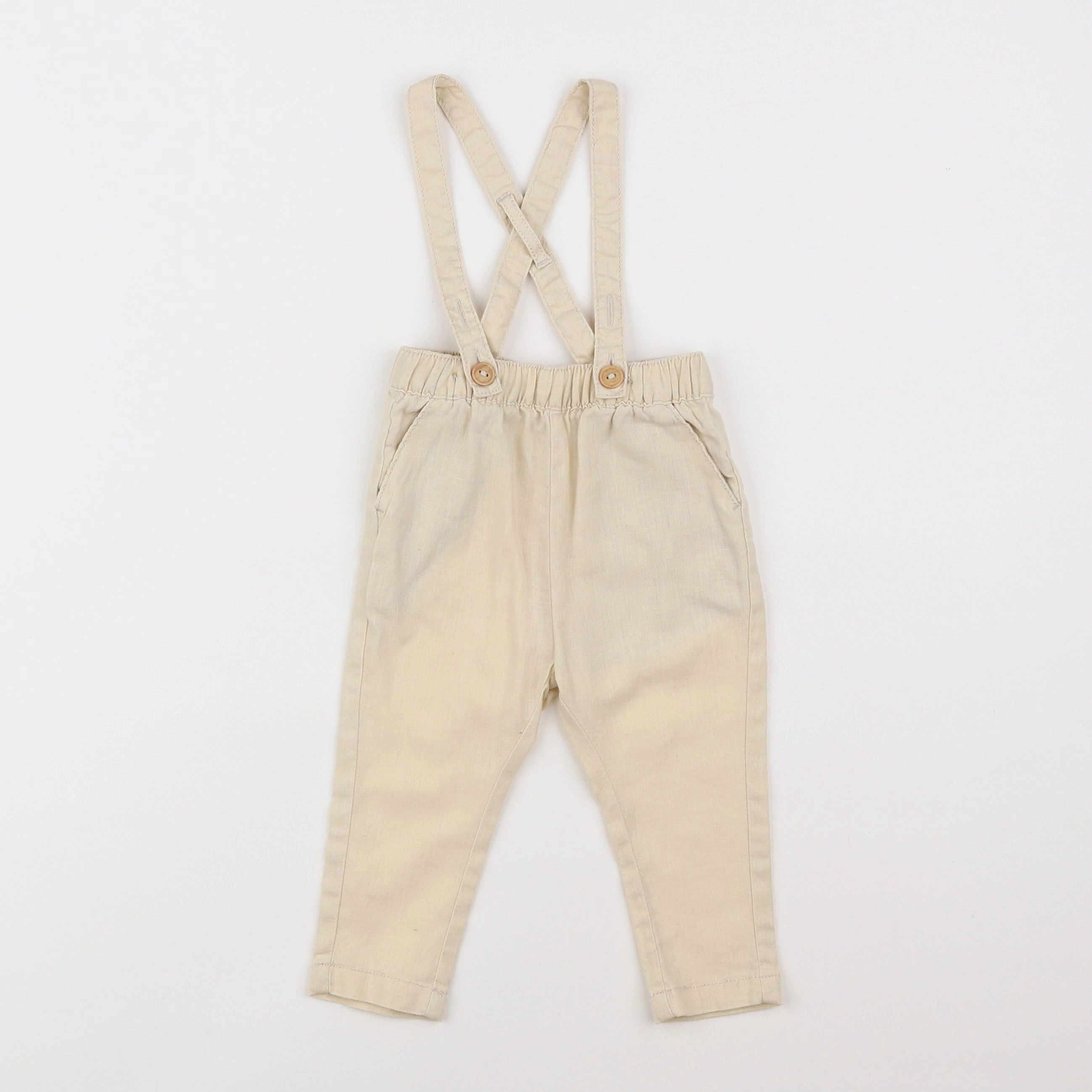 Vertbaudet - pantalon beige - 9 mois