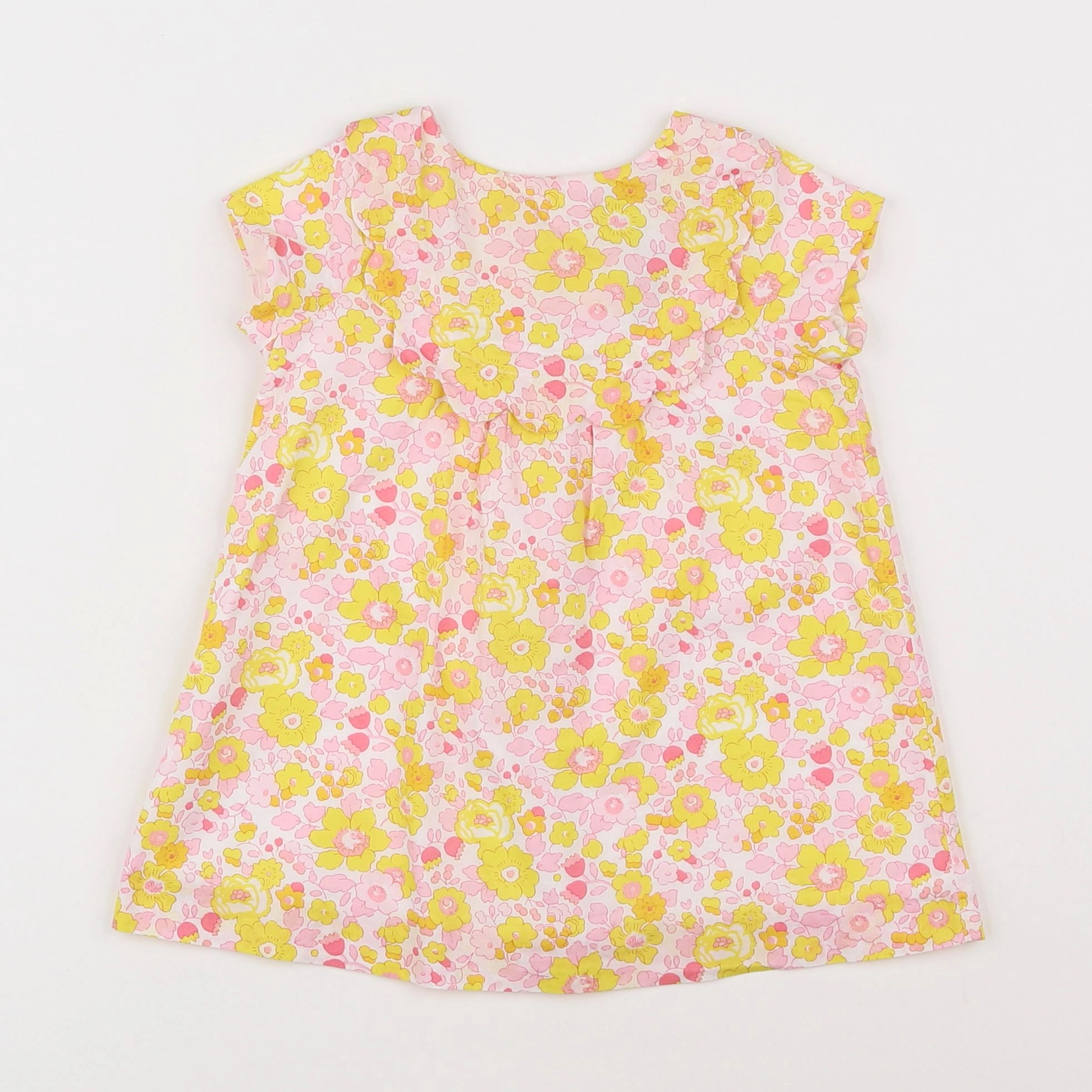 Jacadi - robe liberty jaune - 12 mois