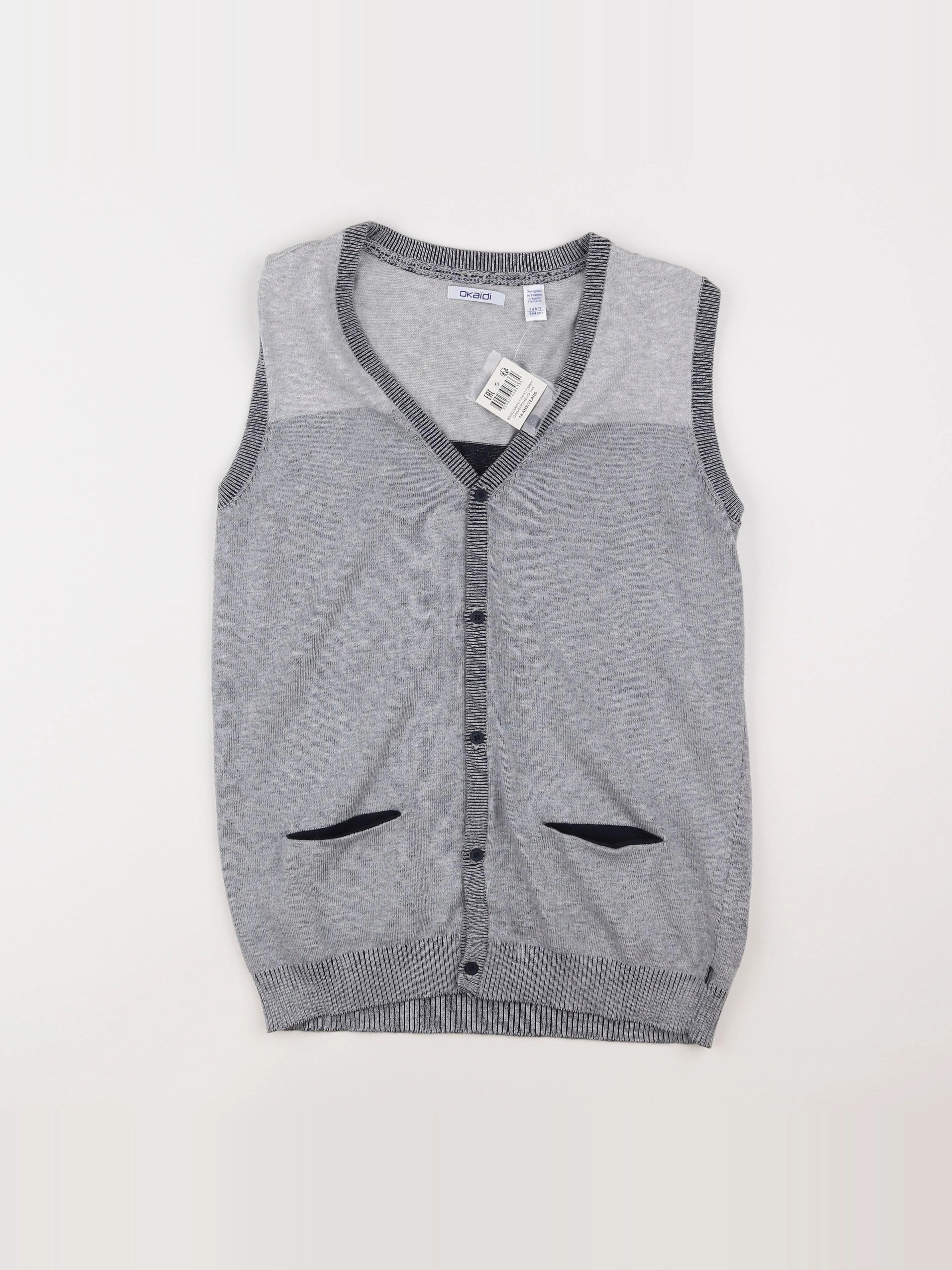Okaidi - gilet gris - 14 ans