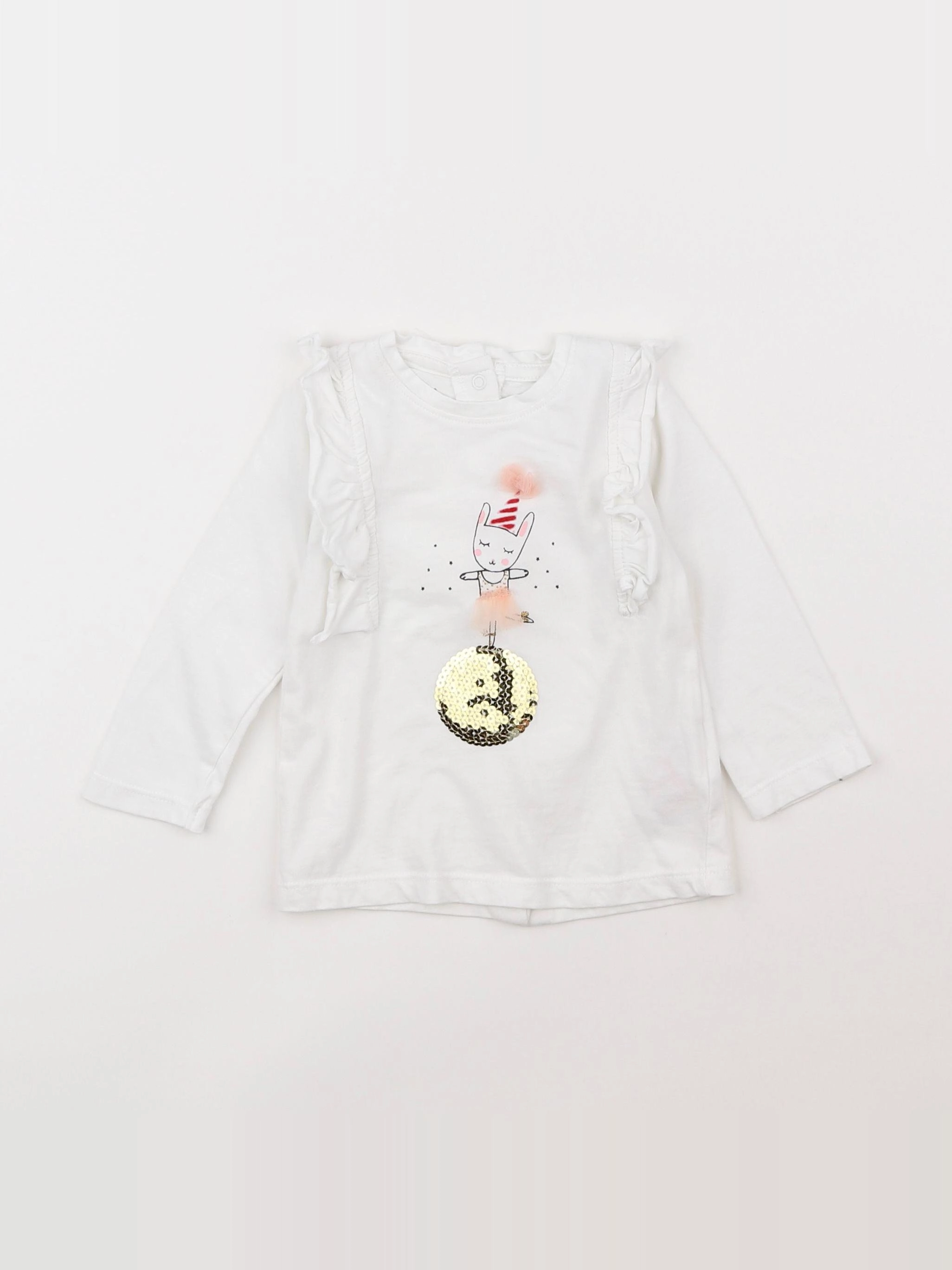 Vertbaudet - tee-shirt blanc - 9 mois