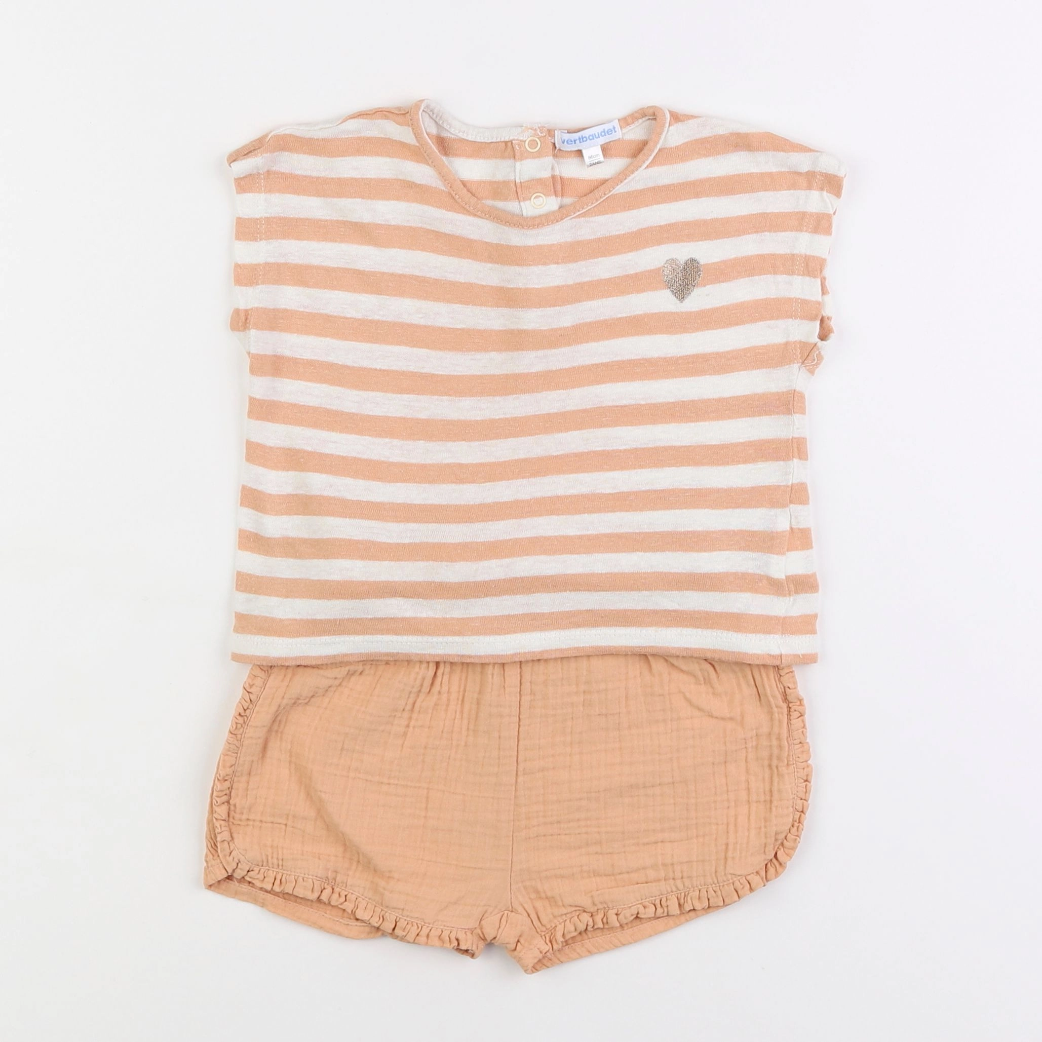 Vertbaudet - ensemble orange - 2 ans