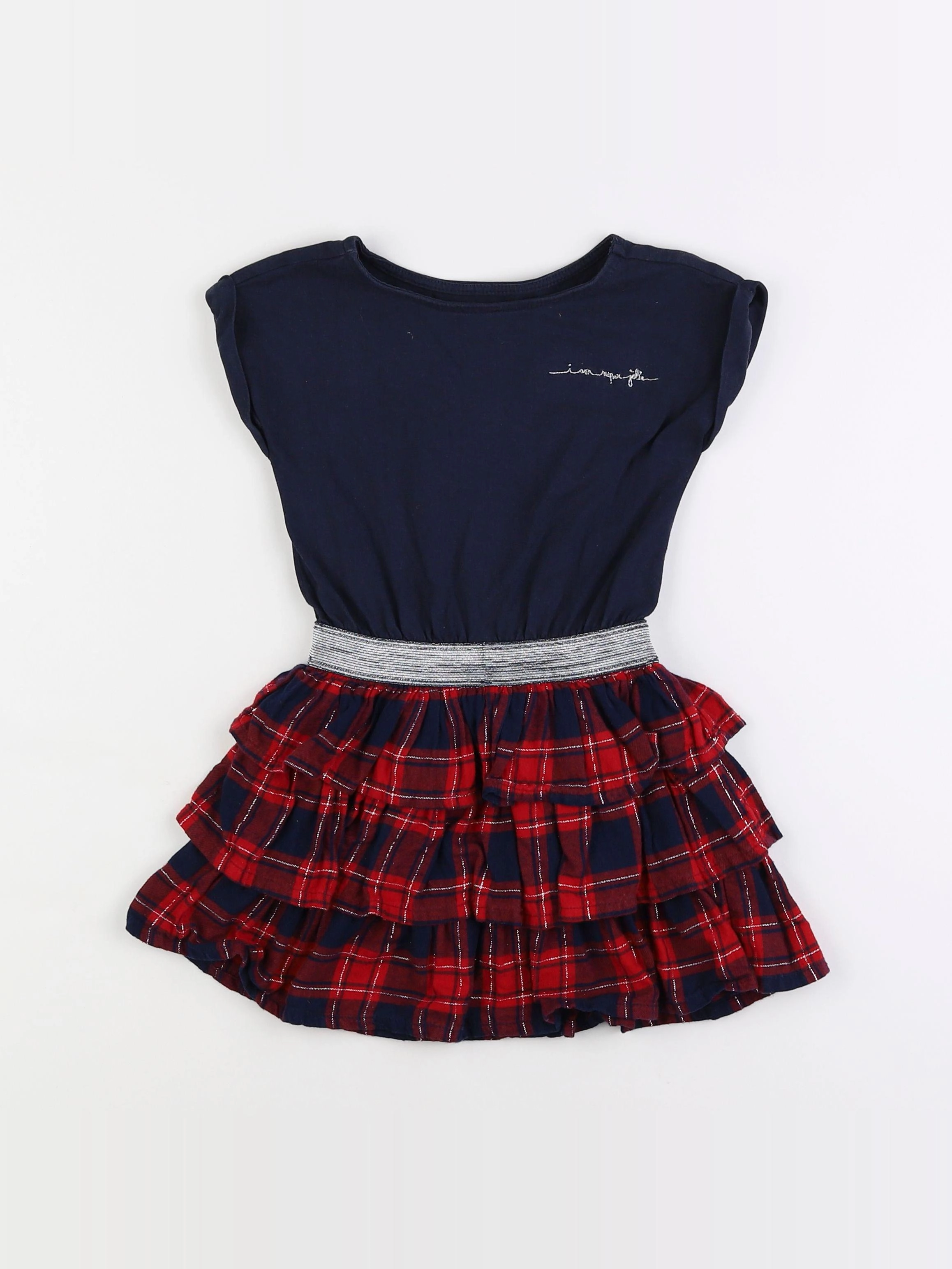 Vertbaudet - robe bleu, rouge - 5 ans
