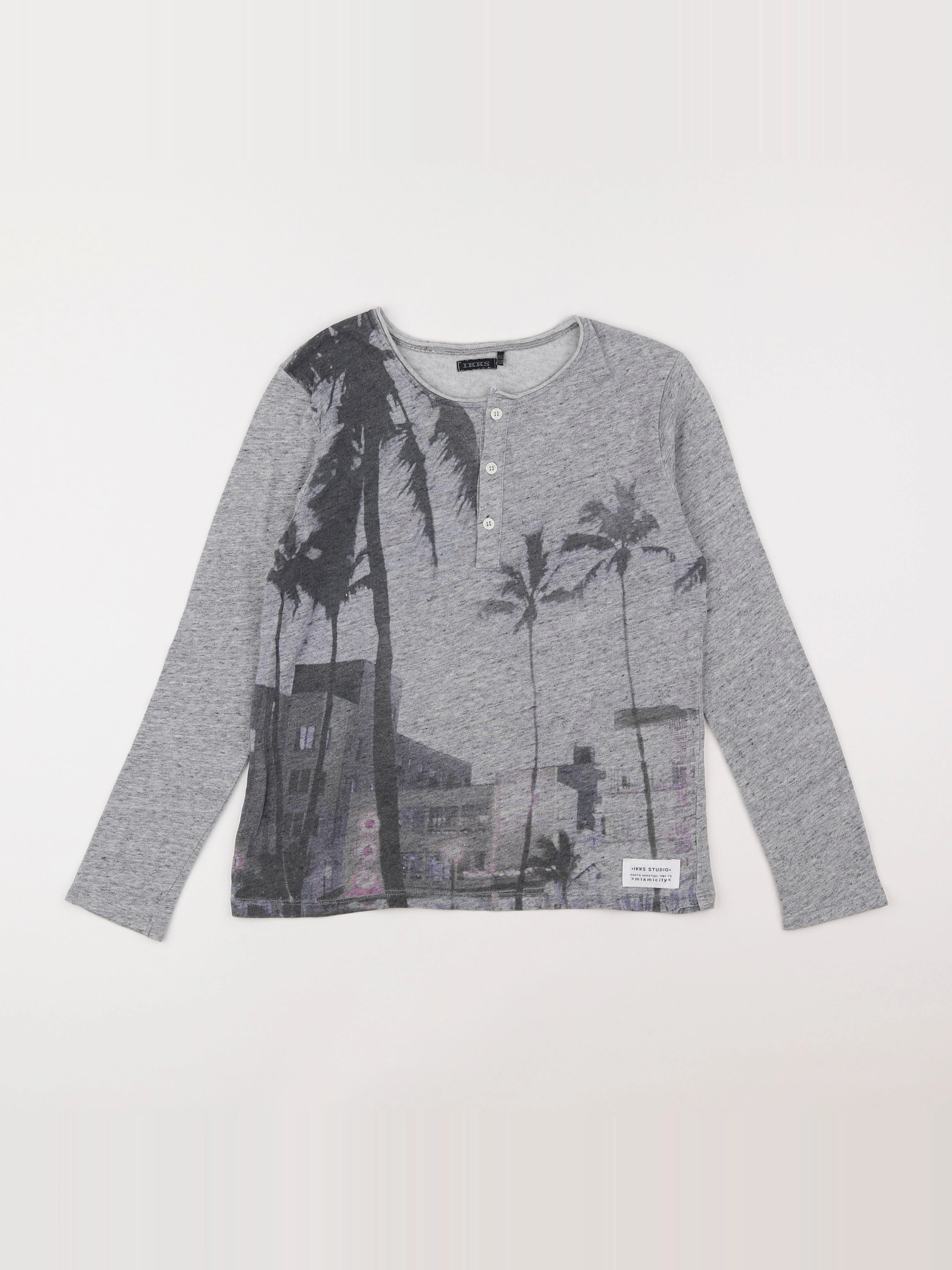 IKKS - tee-shirt gris - 10 ans