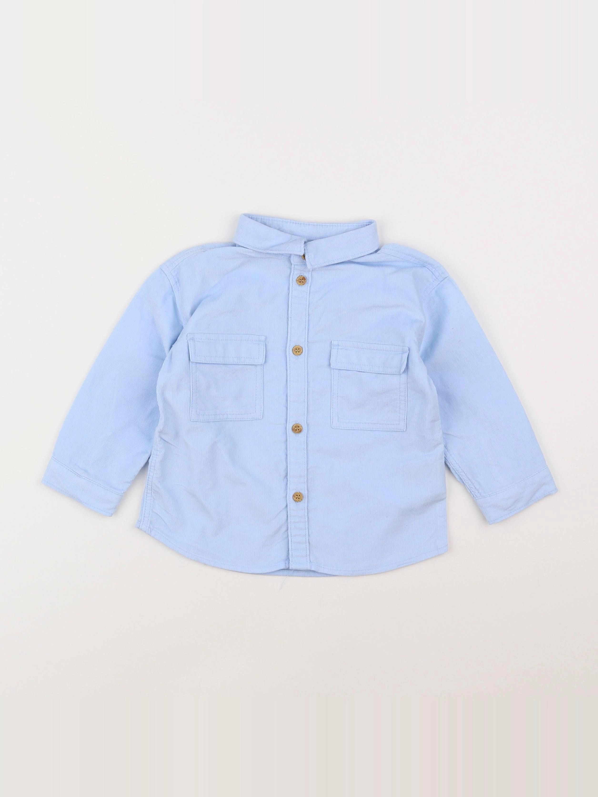 H&M - chemise bleu - 12/18 mois