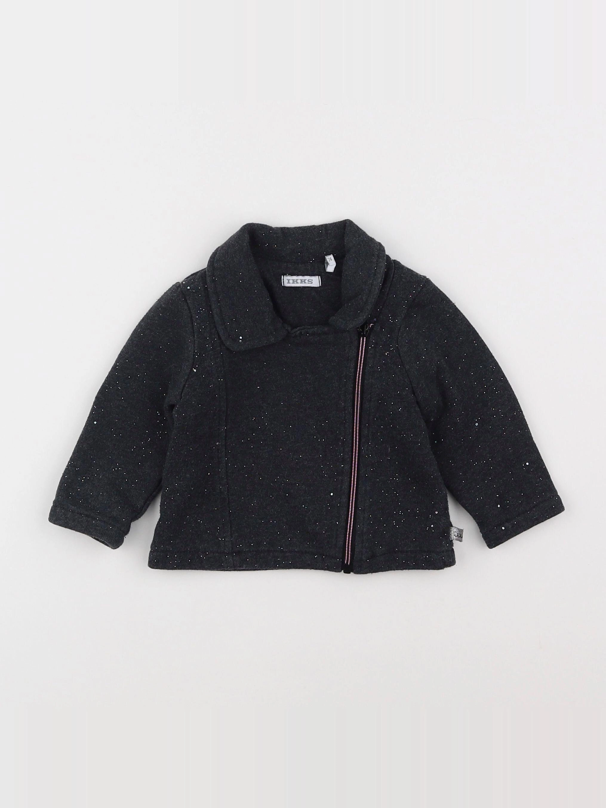 IKKS - veste imprimé au dos gris - 12 mois
