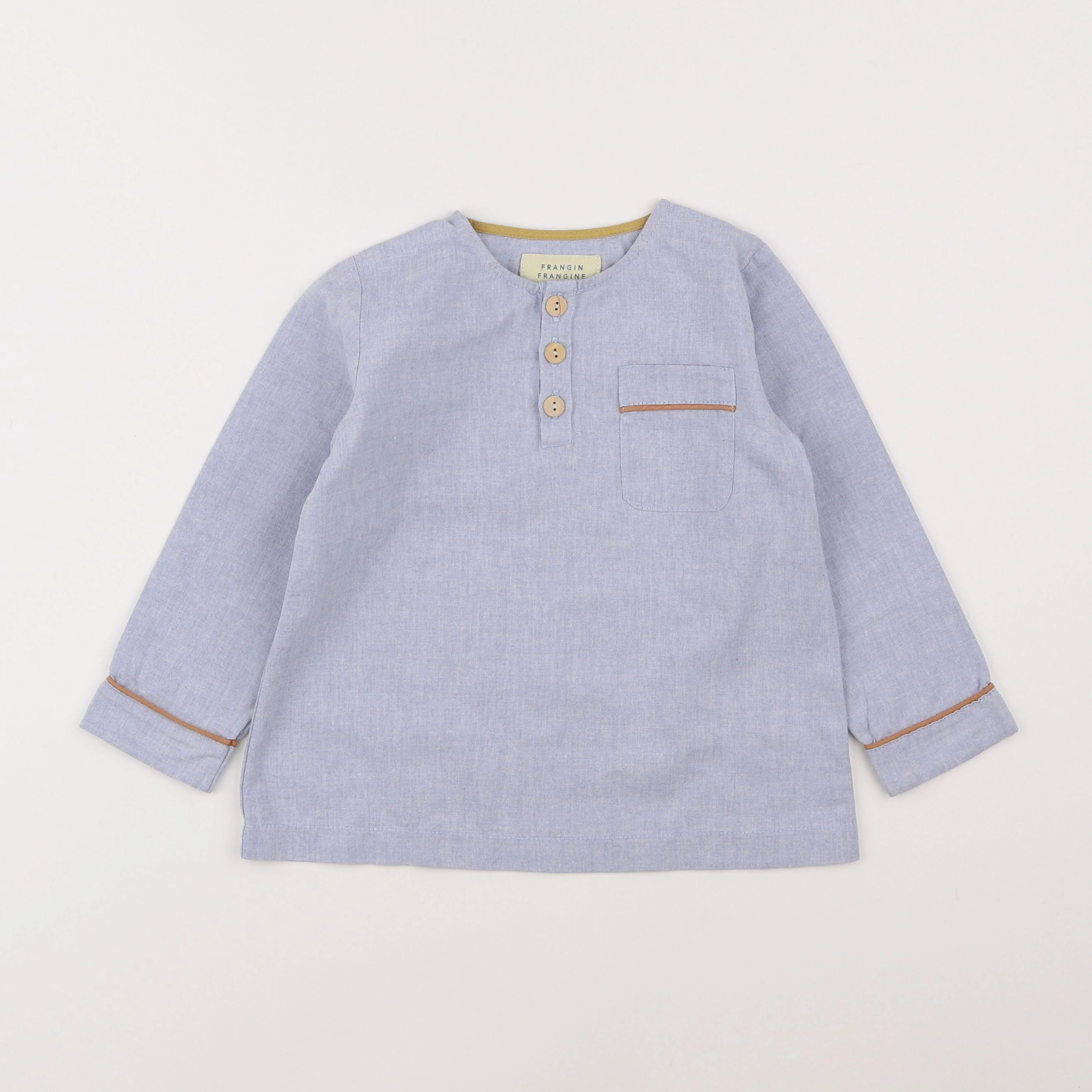 Frangin Frangine - blouse bleu - 4 ans