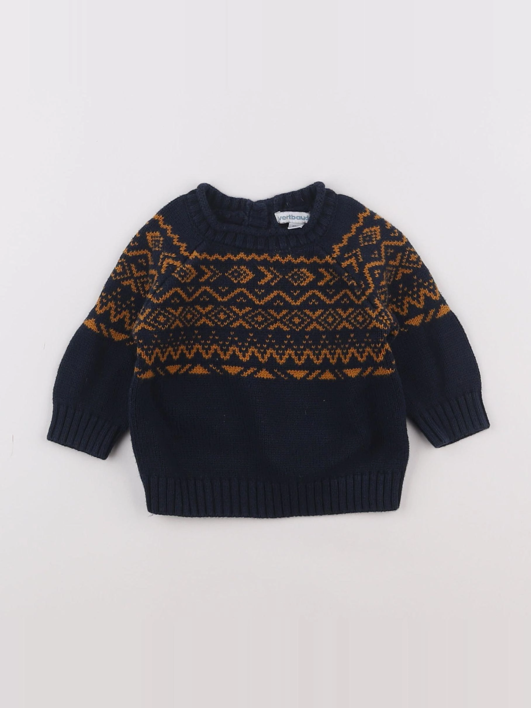 Vertbaudet - pull bleu - 6 mois