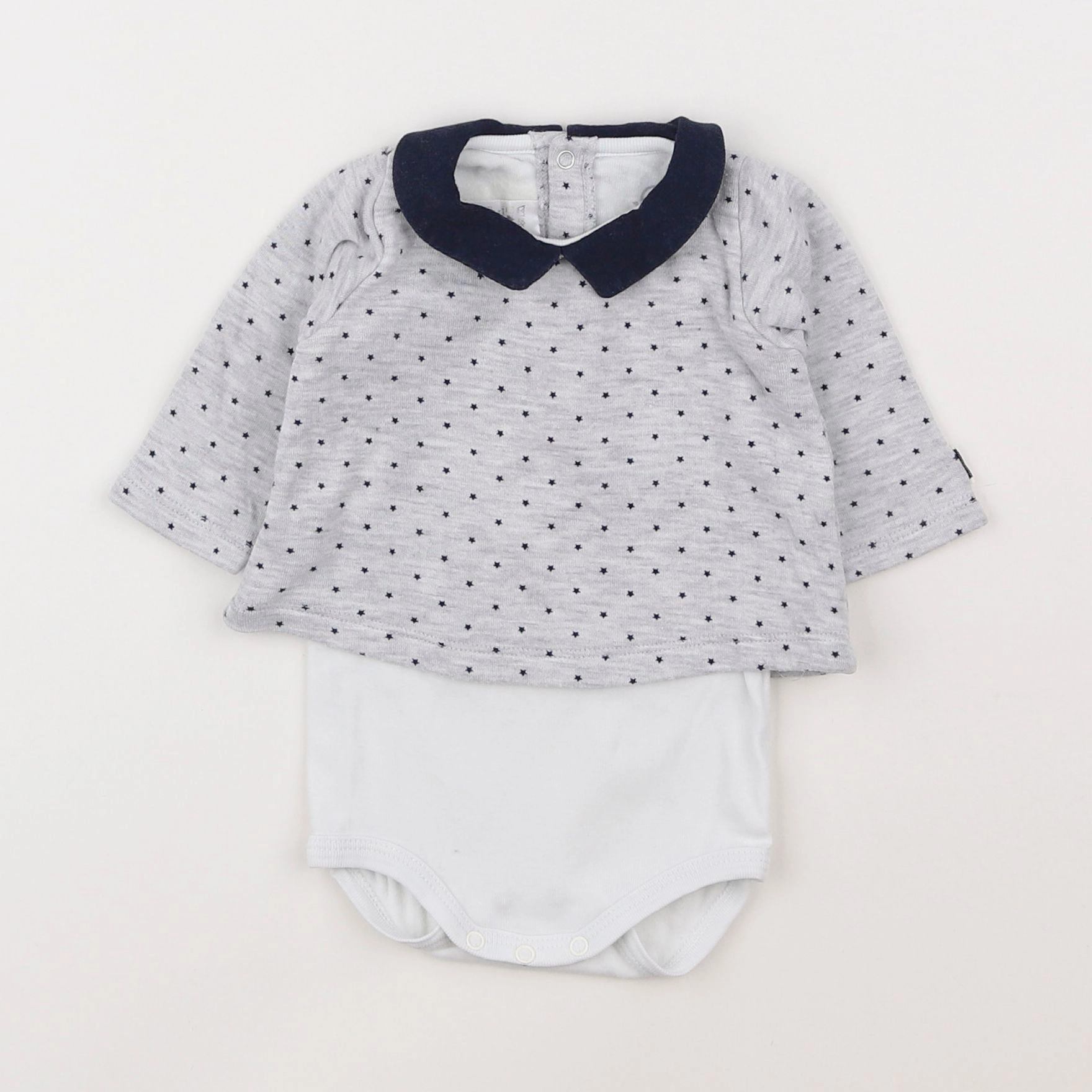 Petit Bateau - body tee-shirt gris - 3 mois
