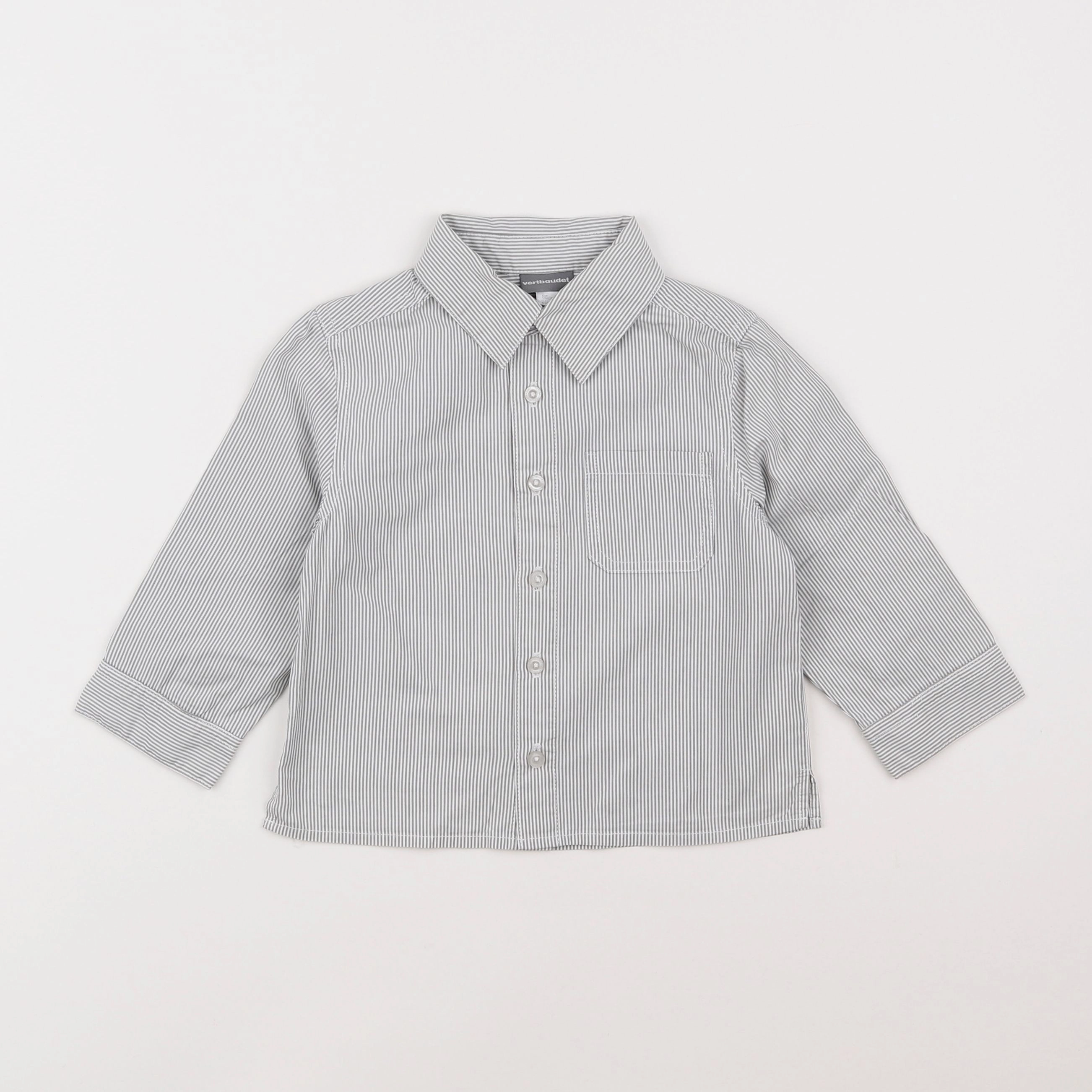 Vertbaudet - chemise gris - 2 ans