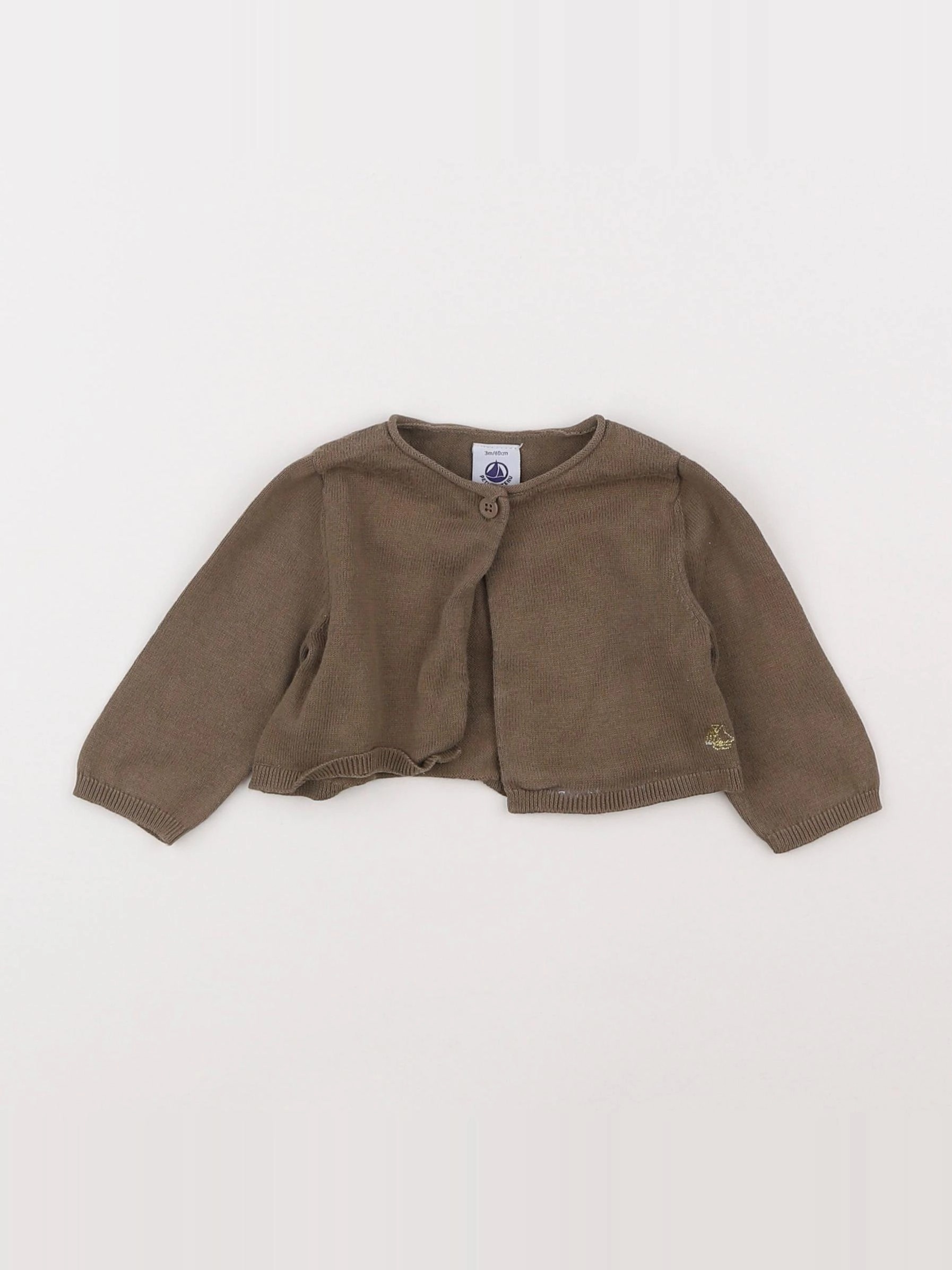 Petit Bateau - gilet marron - 3 mois