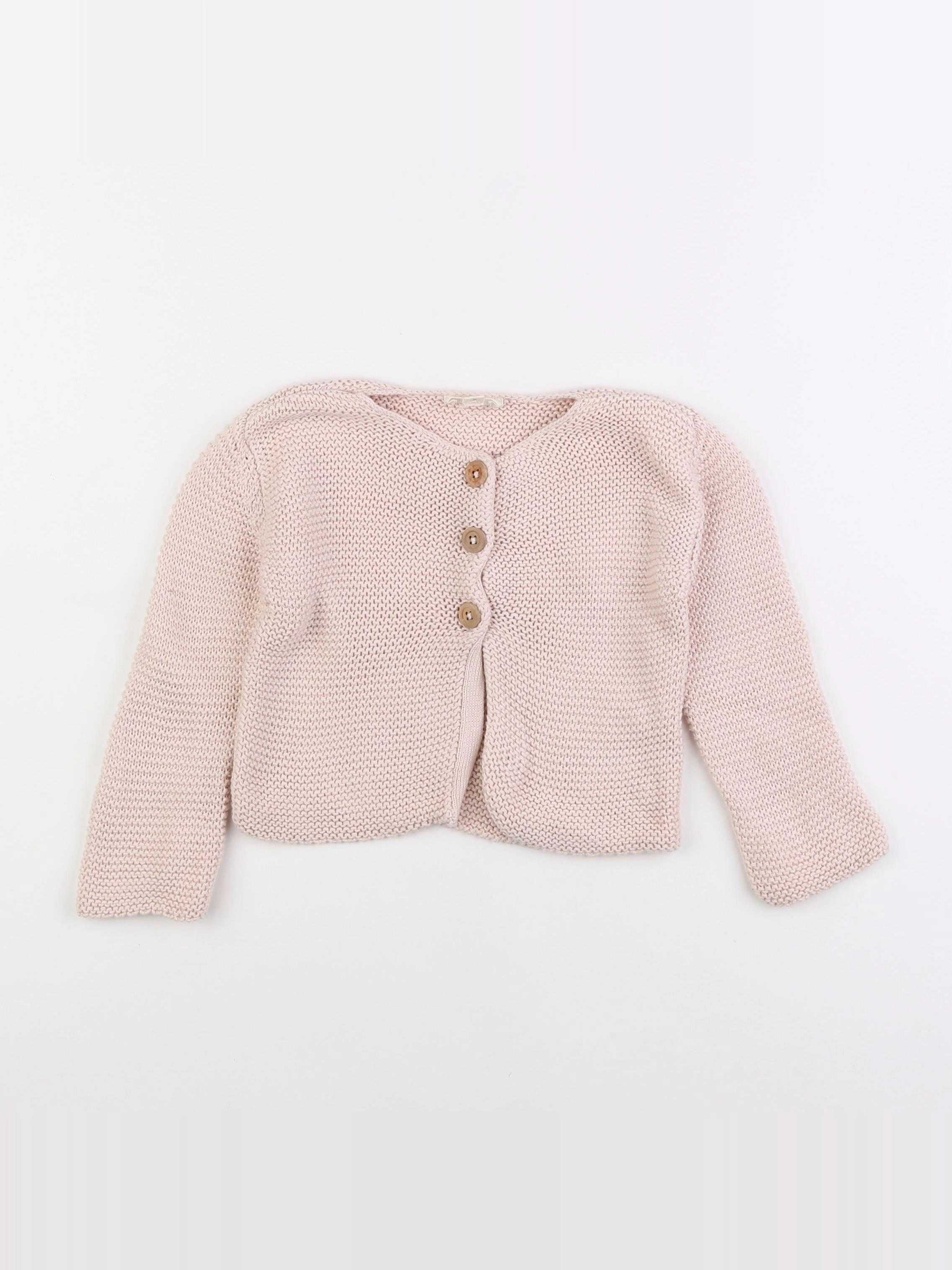 Louis Louise - gilet rose - 2 ans