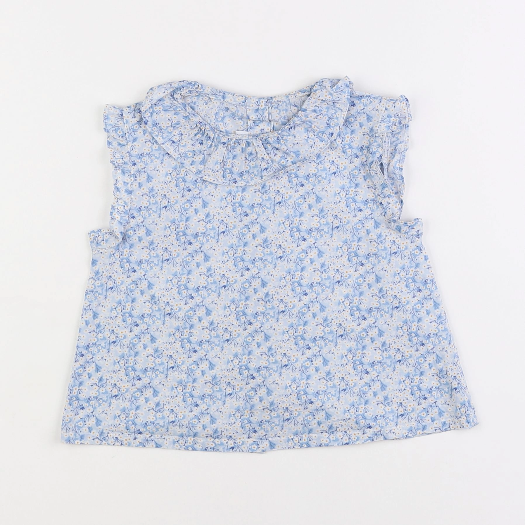 Marie Puce - blouse blanc, bleu - 3 ans