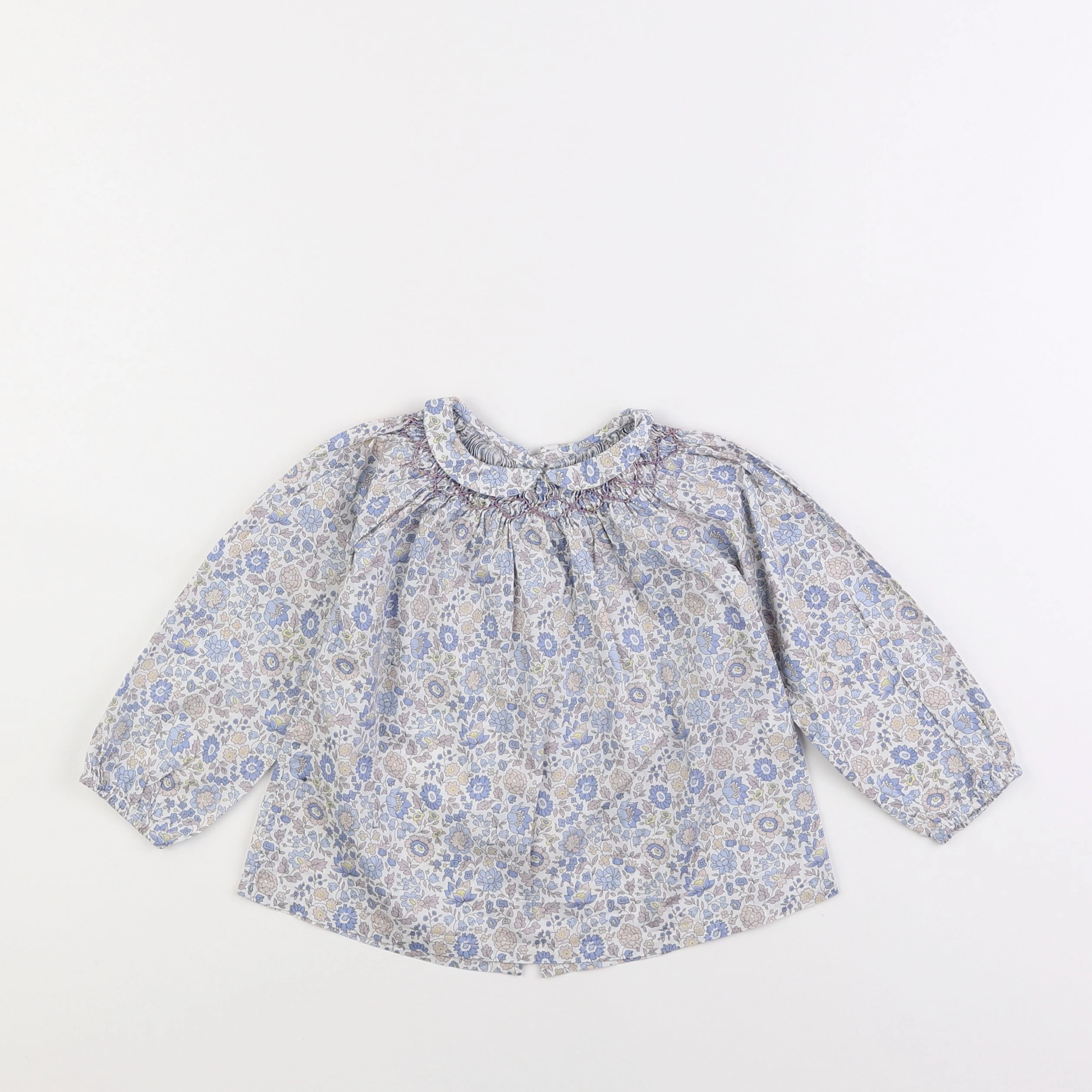 Marie Puce - blouse bleu - 2 ans