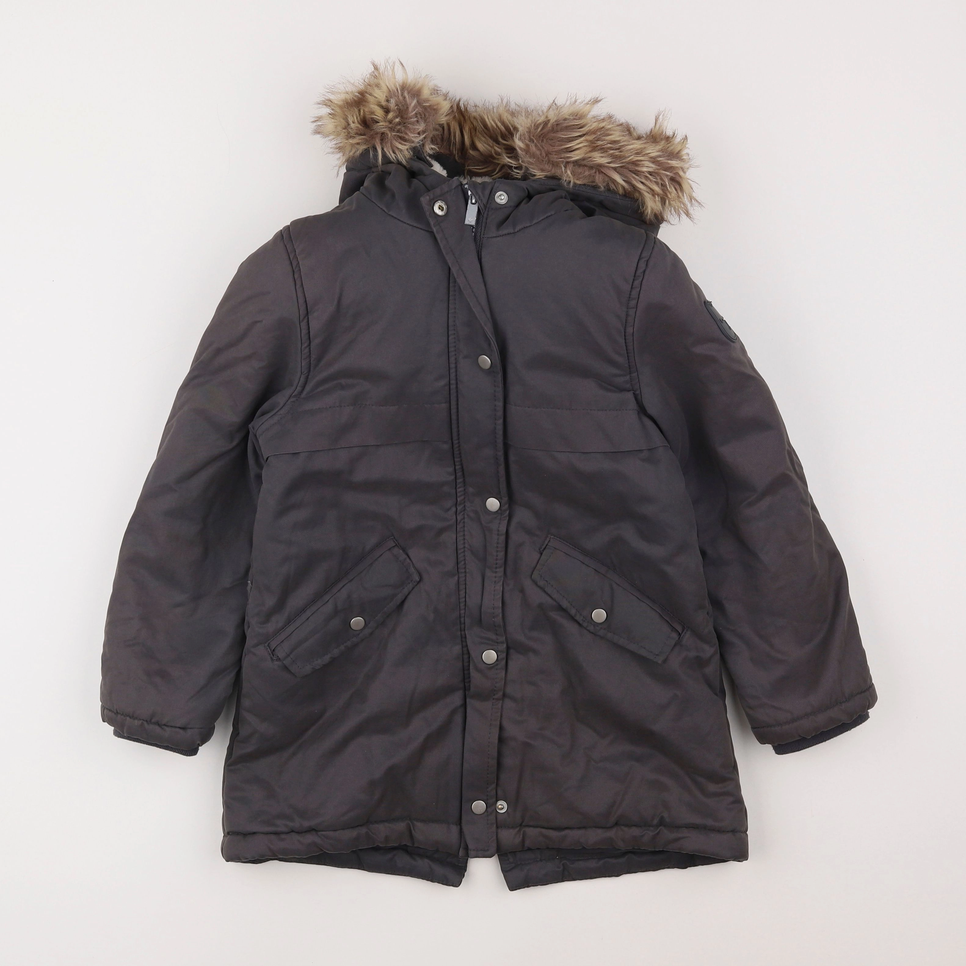 Vertbaudet - manteau gris - 7 ans