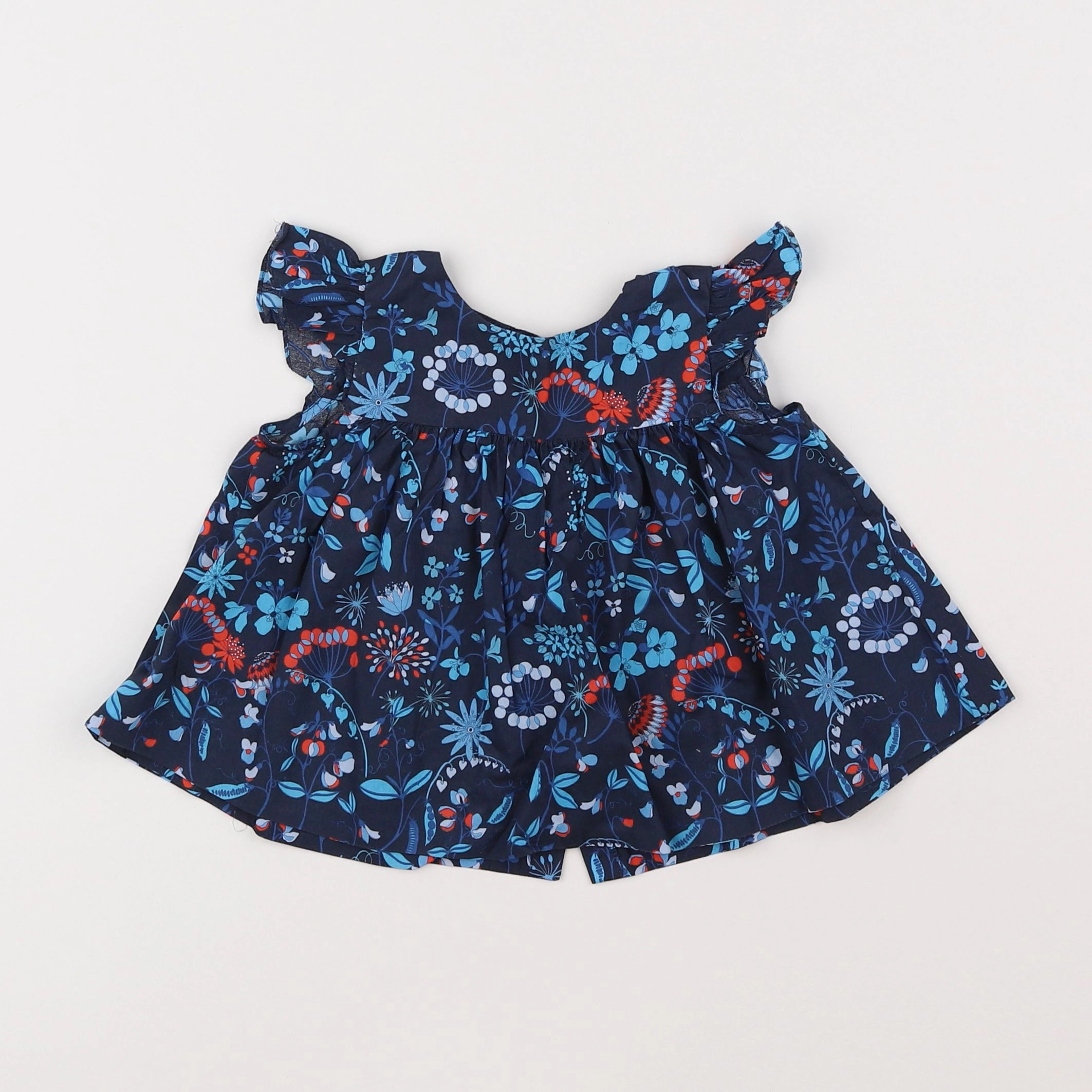 Jacadi - blouse liberty bleu - 12 mois