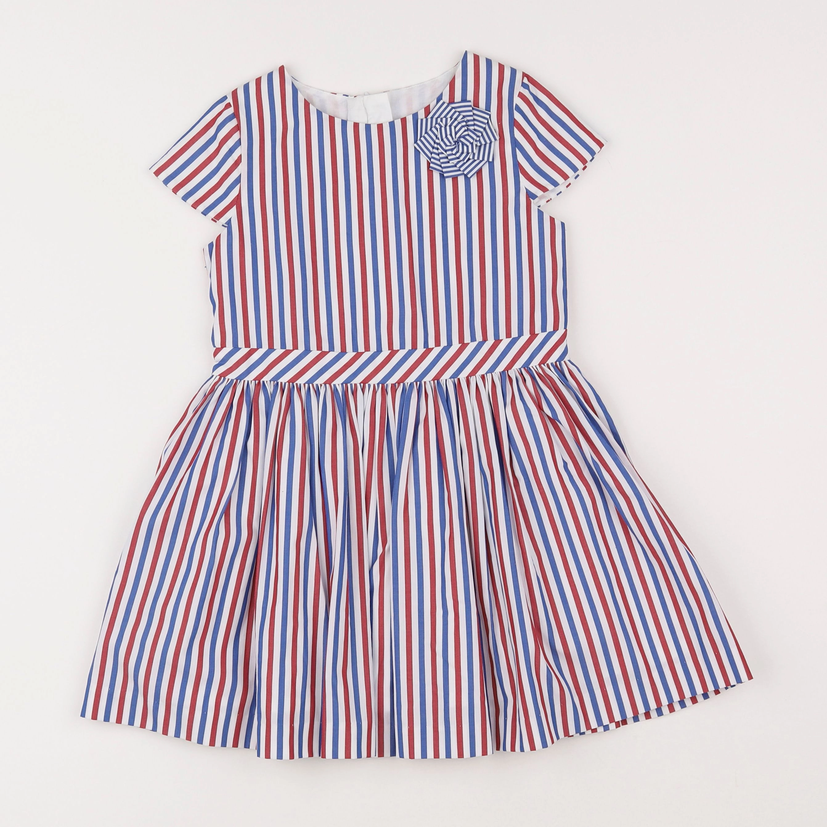 Jacadi - robe blanc, bleu, rouge - 4 ans