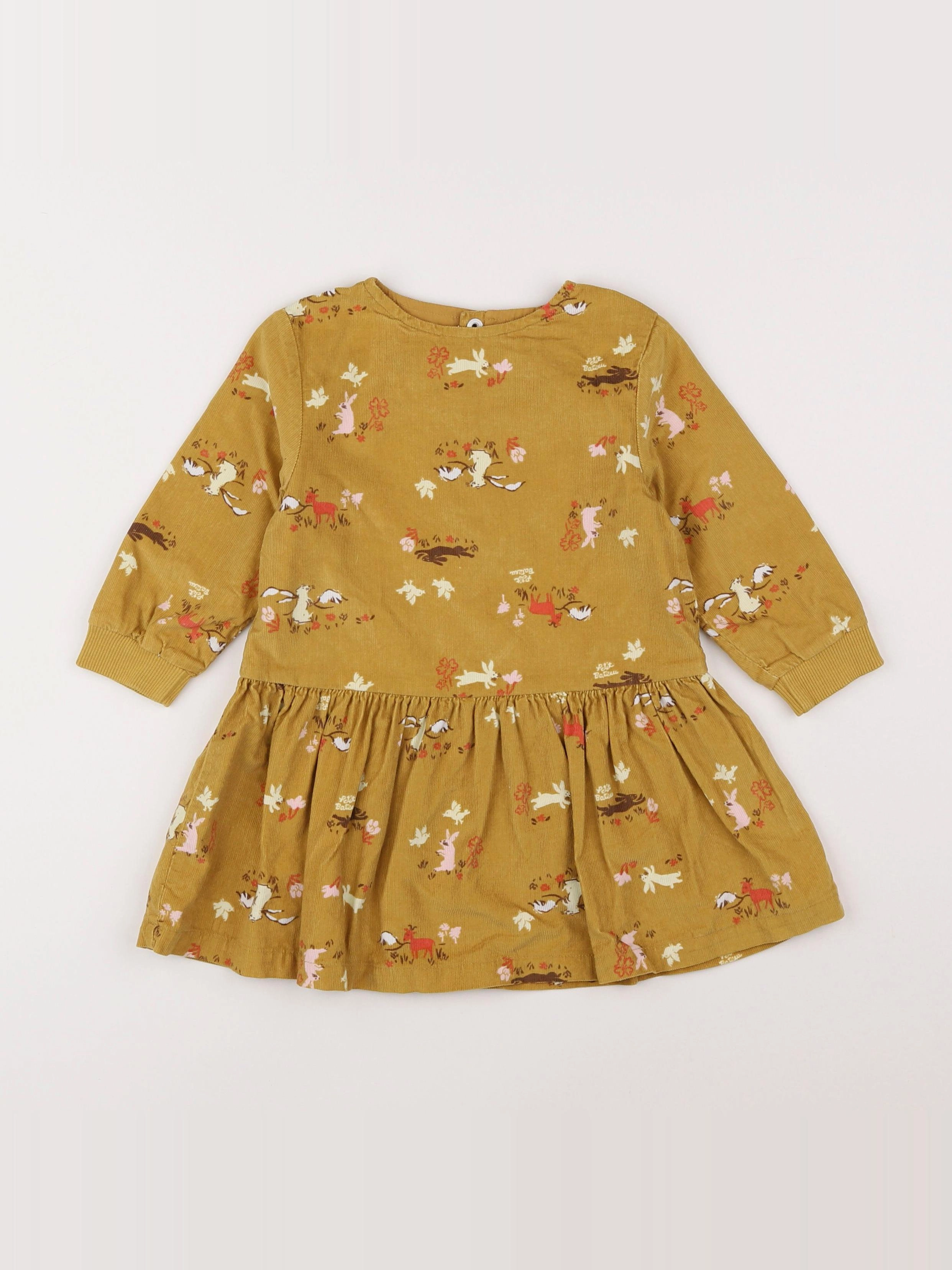 Petit Bateau - robe jaune - 18 mois
