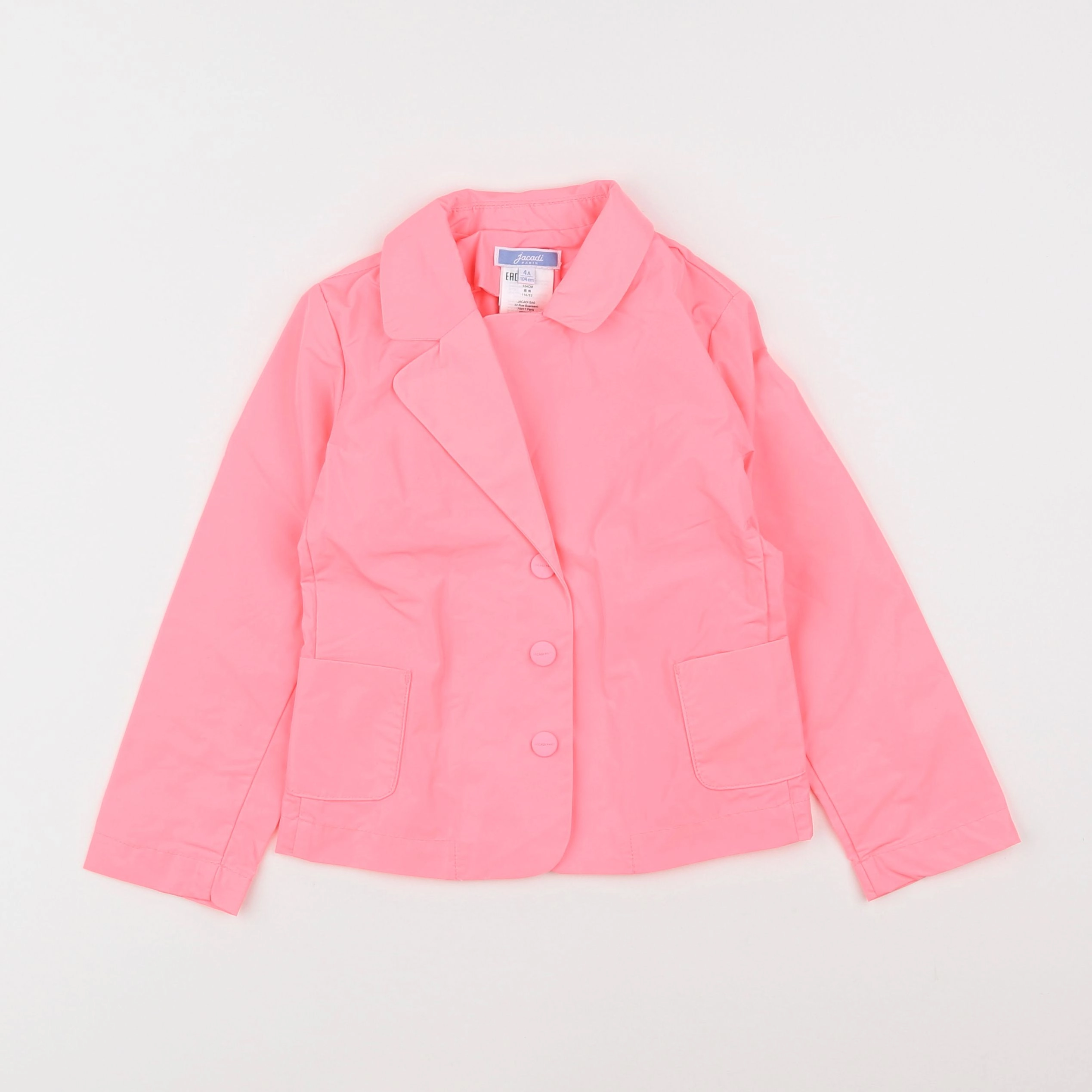 Jacadi - coupe-vent rose fluo - 4 ans