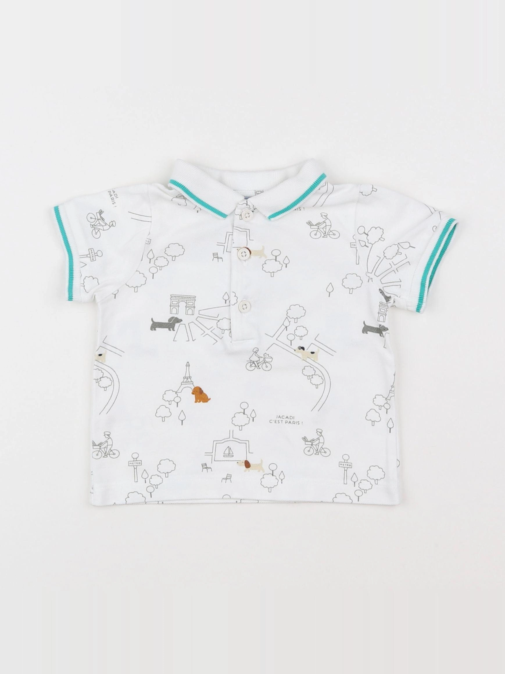 Jacadi - polo blanc - 6 mois