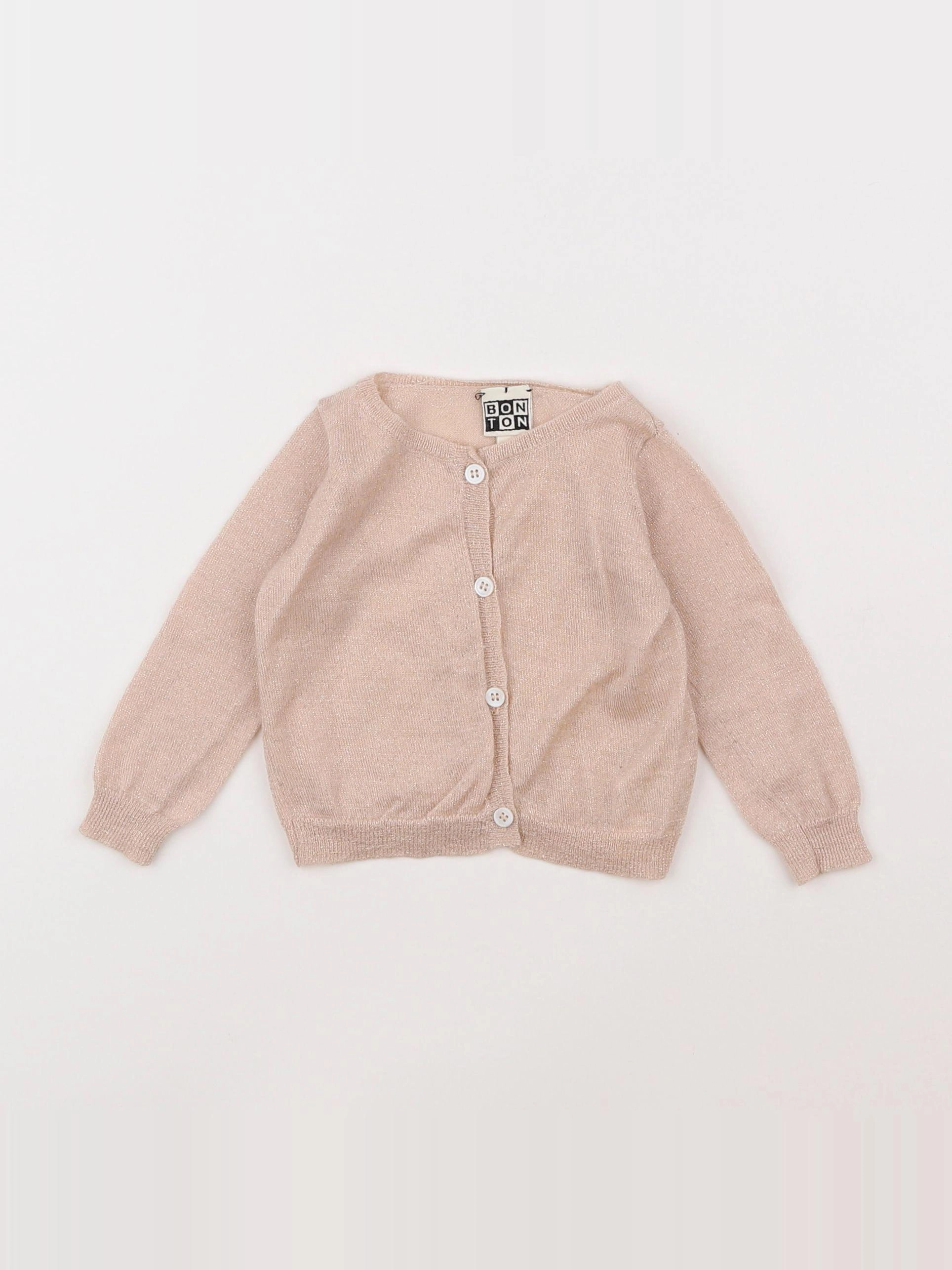Bonton - gilet rose, or - 12 mois