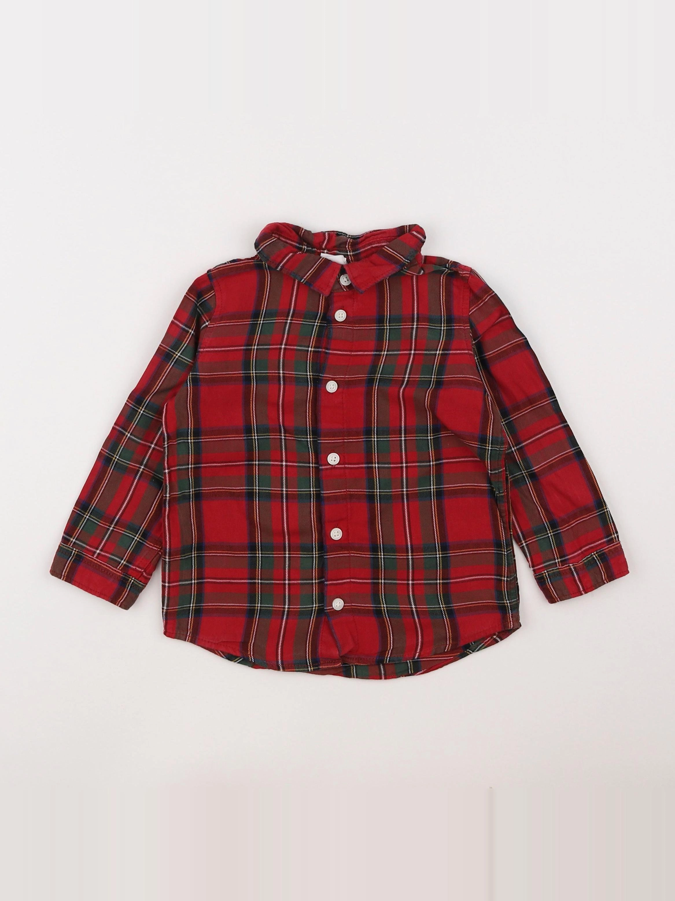 H&M - chemise rouge - 12/18 mois