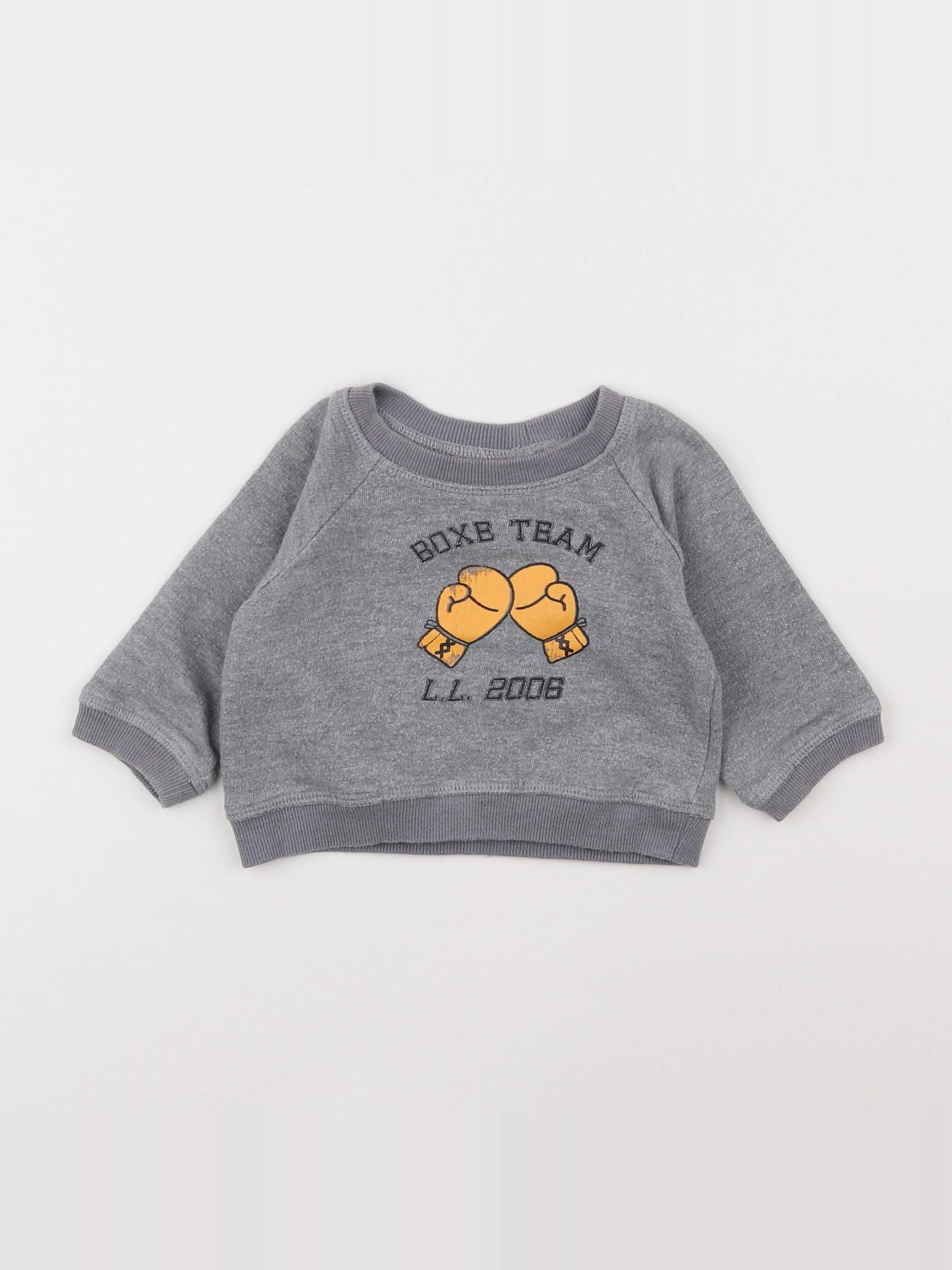 Louis Louise - sweat gris - 6 mois