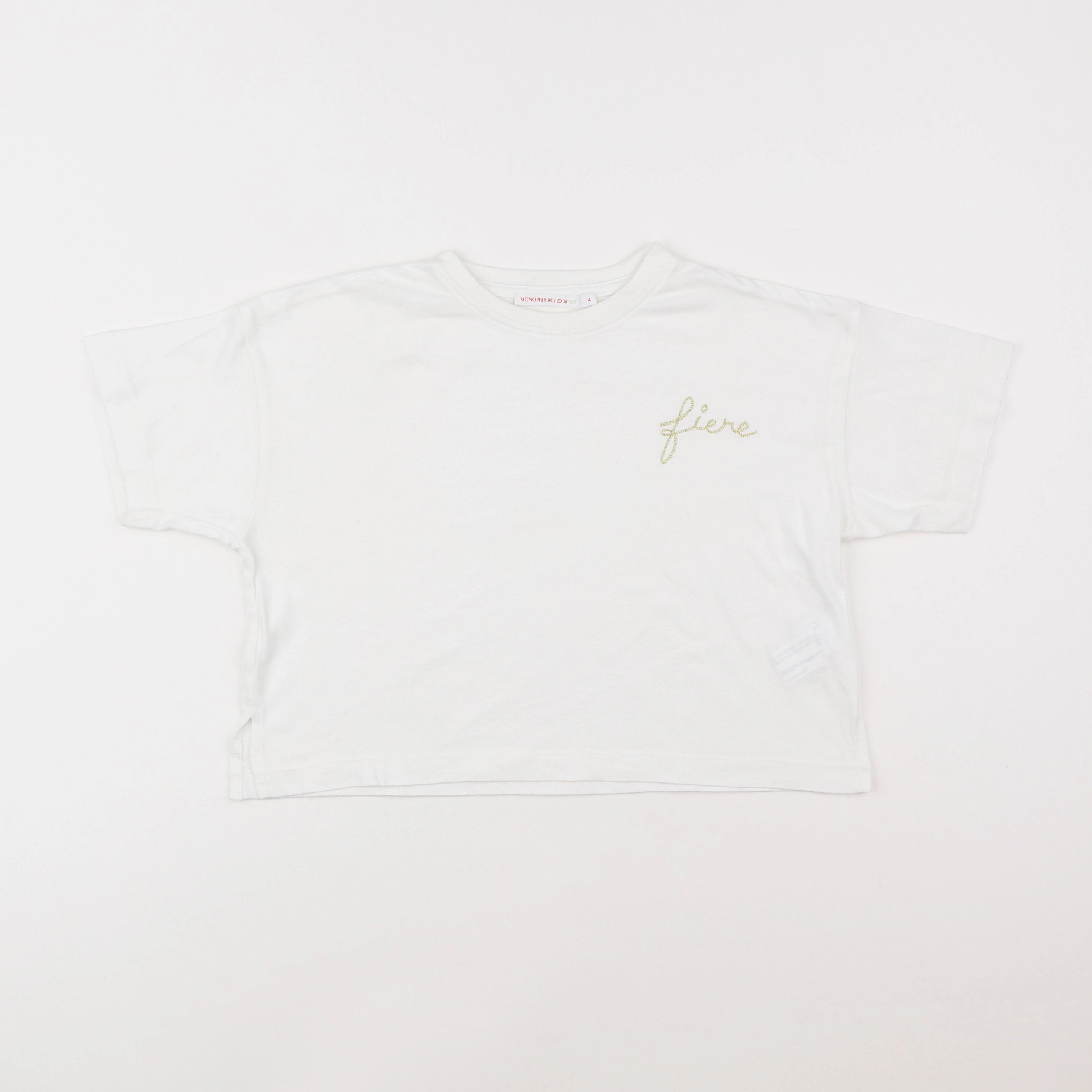 Monoprix - tee-shirt blanc - 4 ans