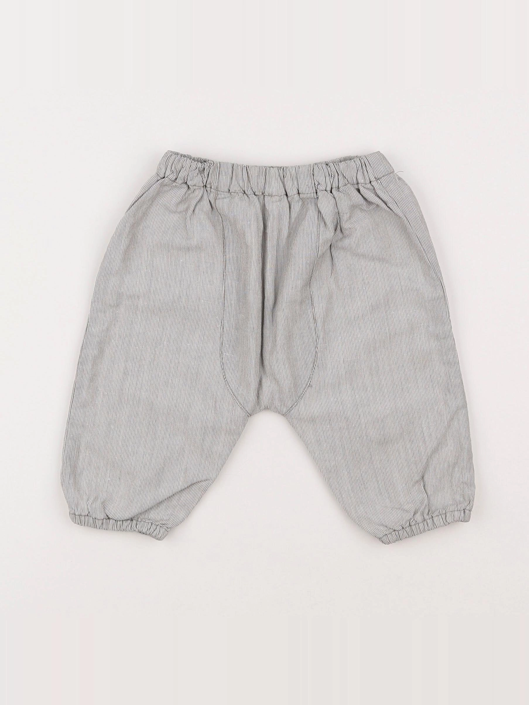 Boutchou - sarouel blanc, gris - 3 mois