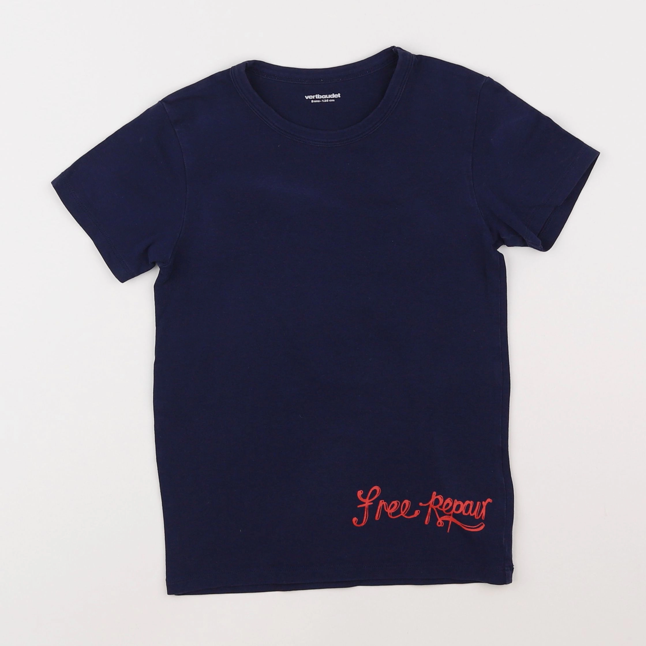 Vertbaudet - tee-shirt bleu - 8 ans