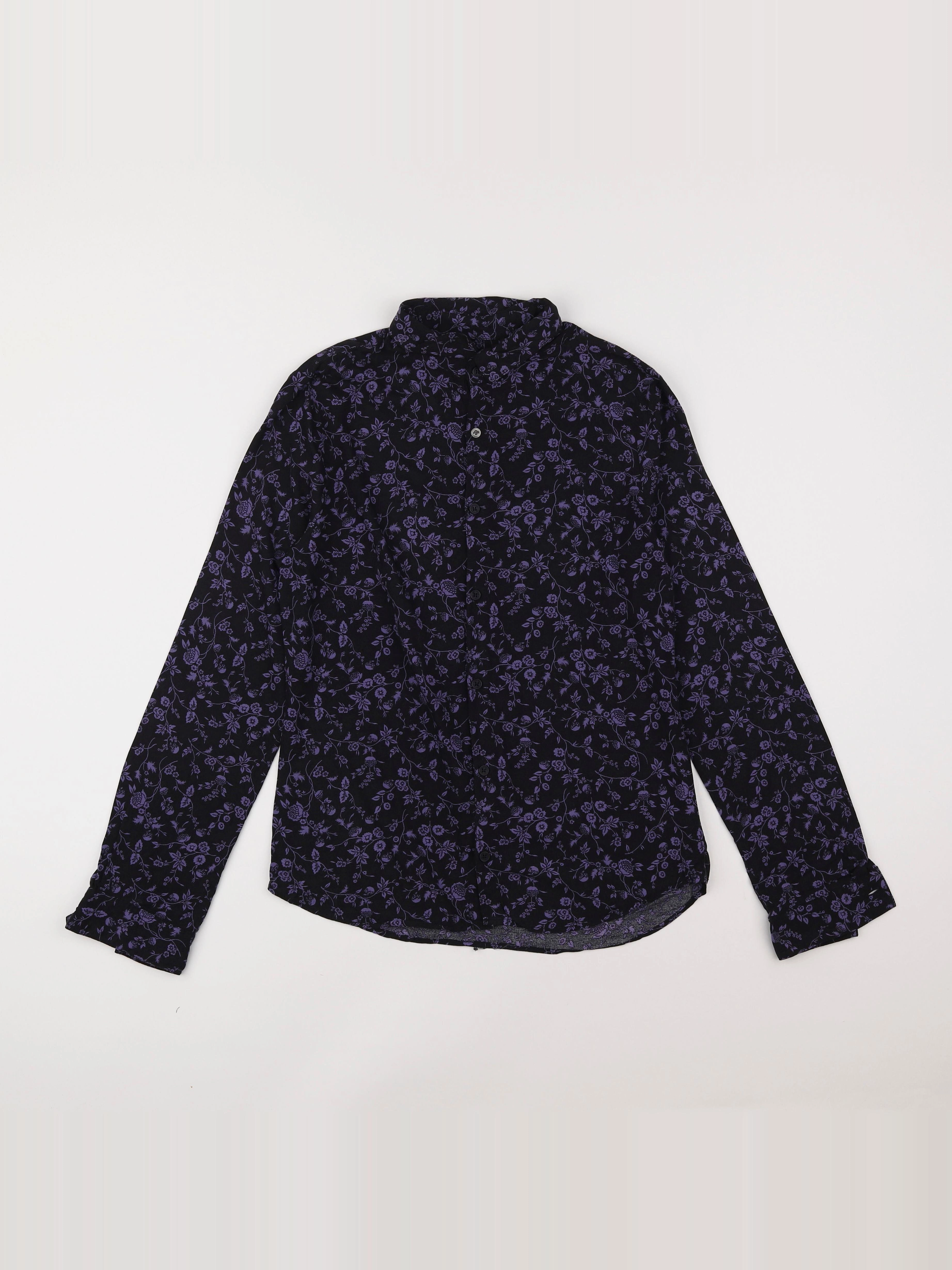 IKKS - chemise noir, violet - 12 ans