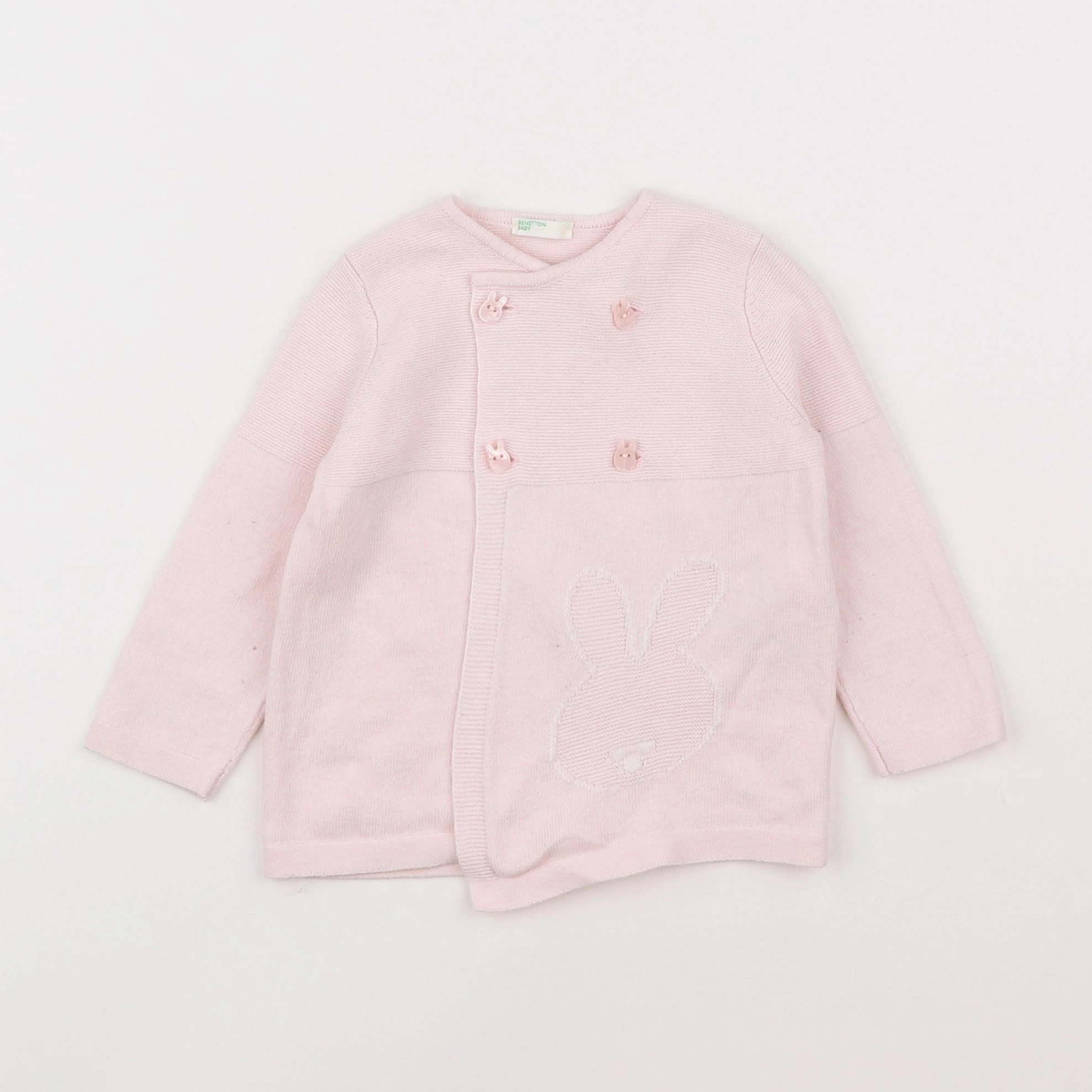 Benetton - gilet rose - 9/12 mois