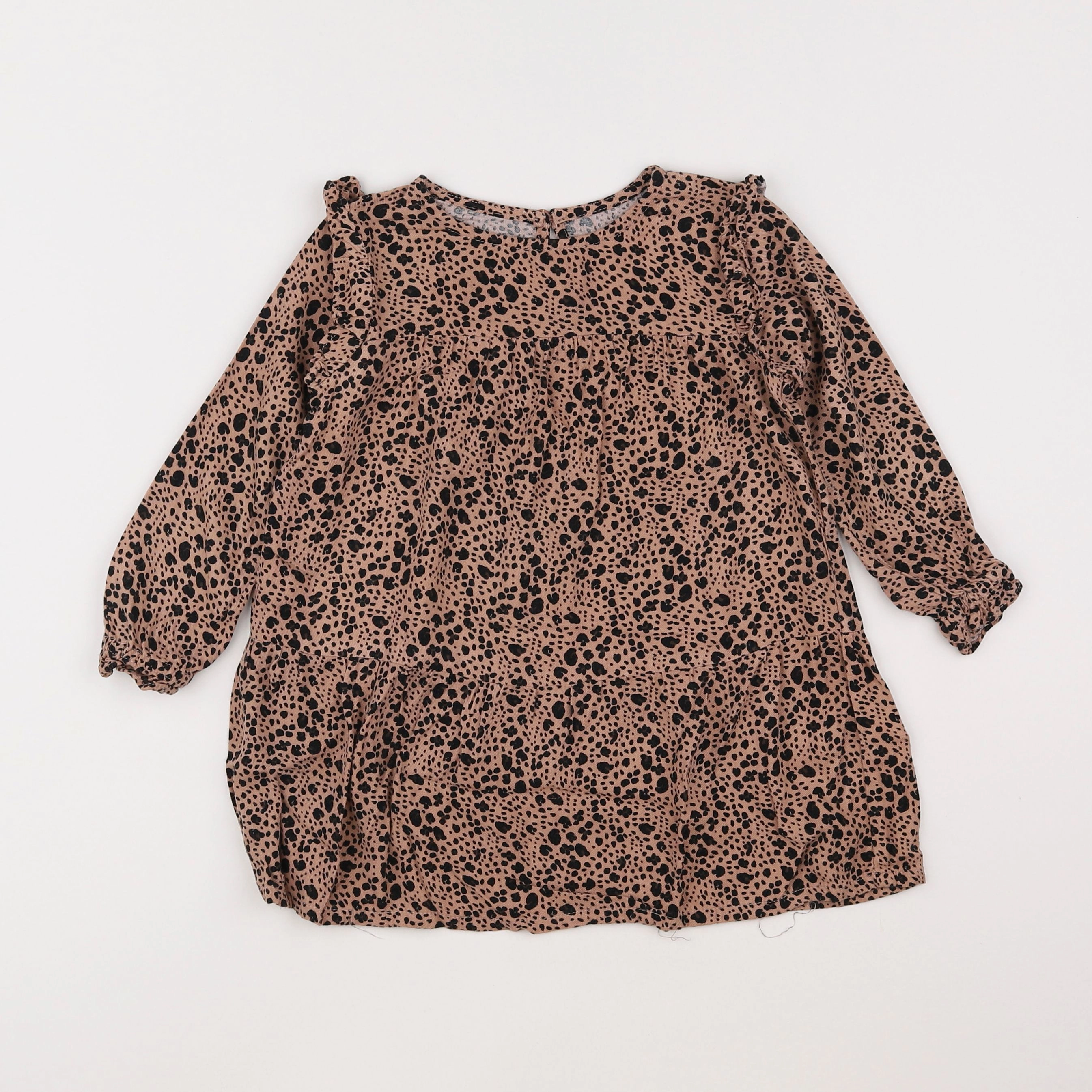 Vertbaudet - robe marron, noir - 3 ans