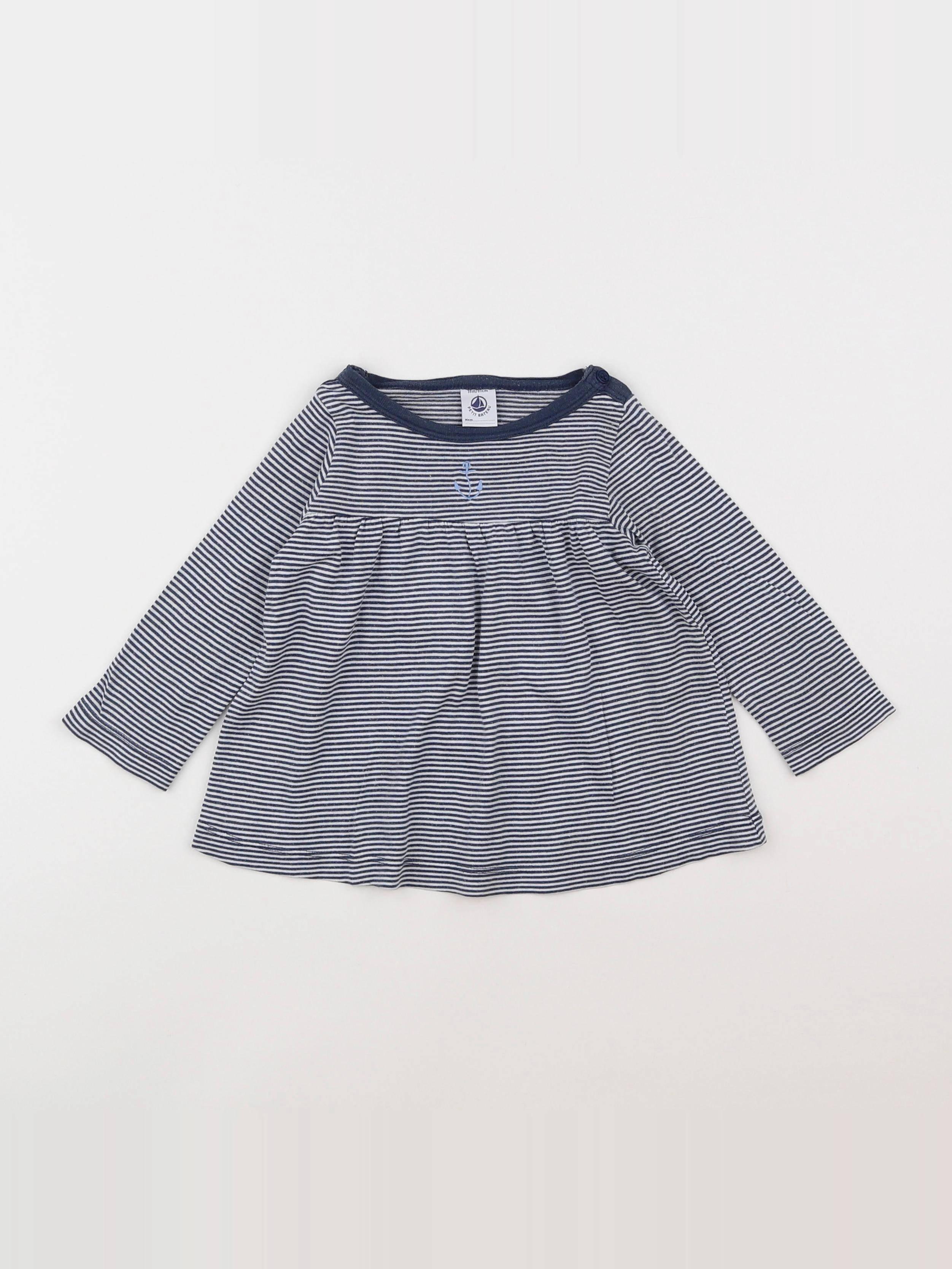 Petit Bateau - tee-shirt bleu - 18 mois