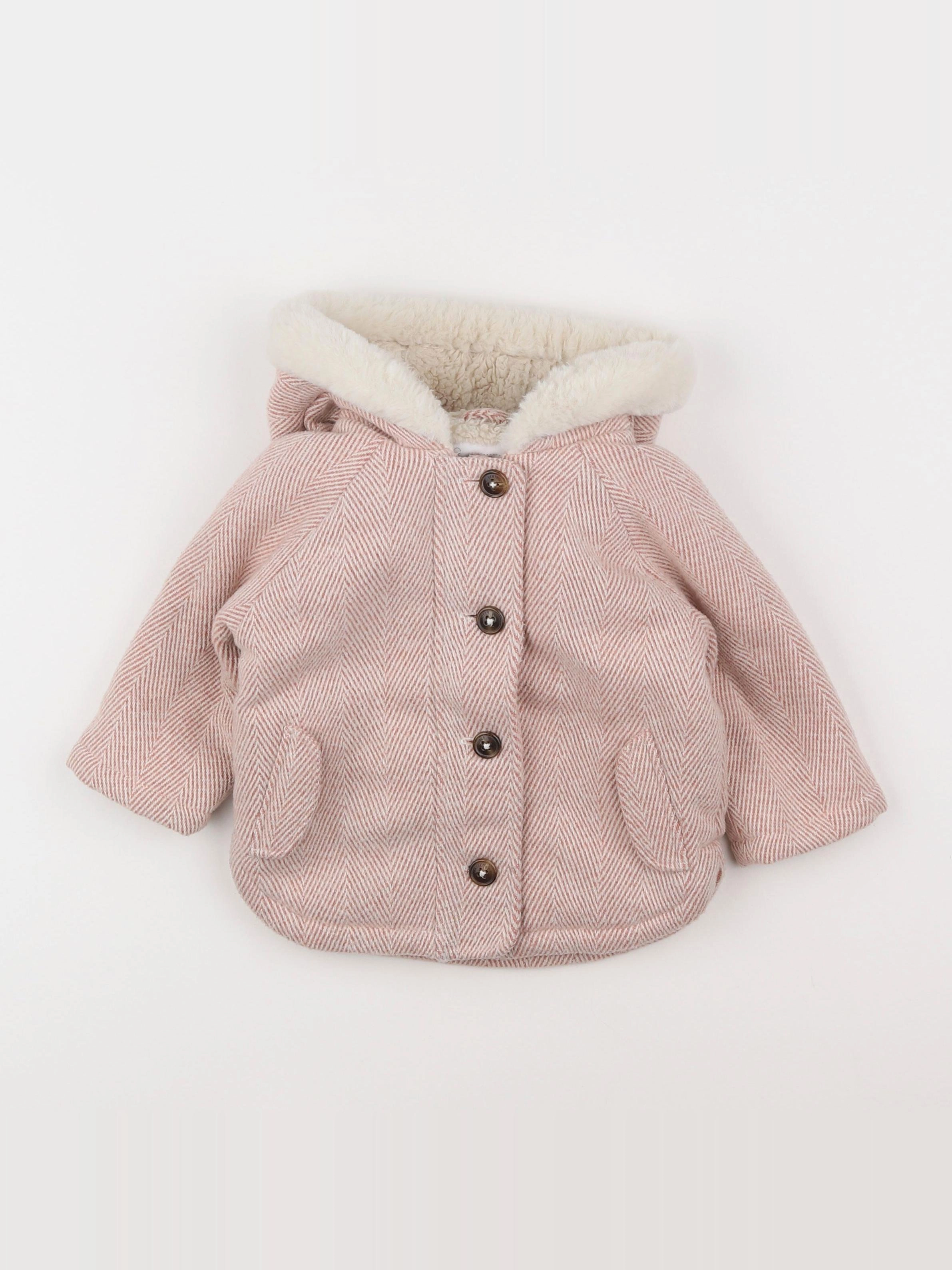 Vertbaudet - manteau rose - 12 mois