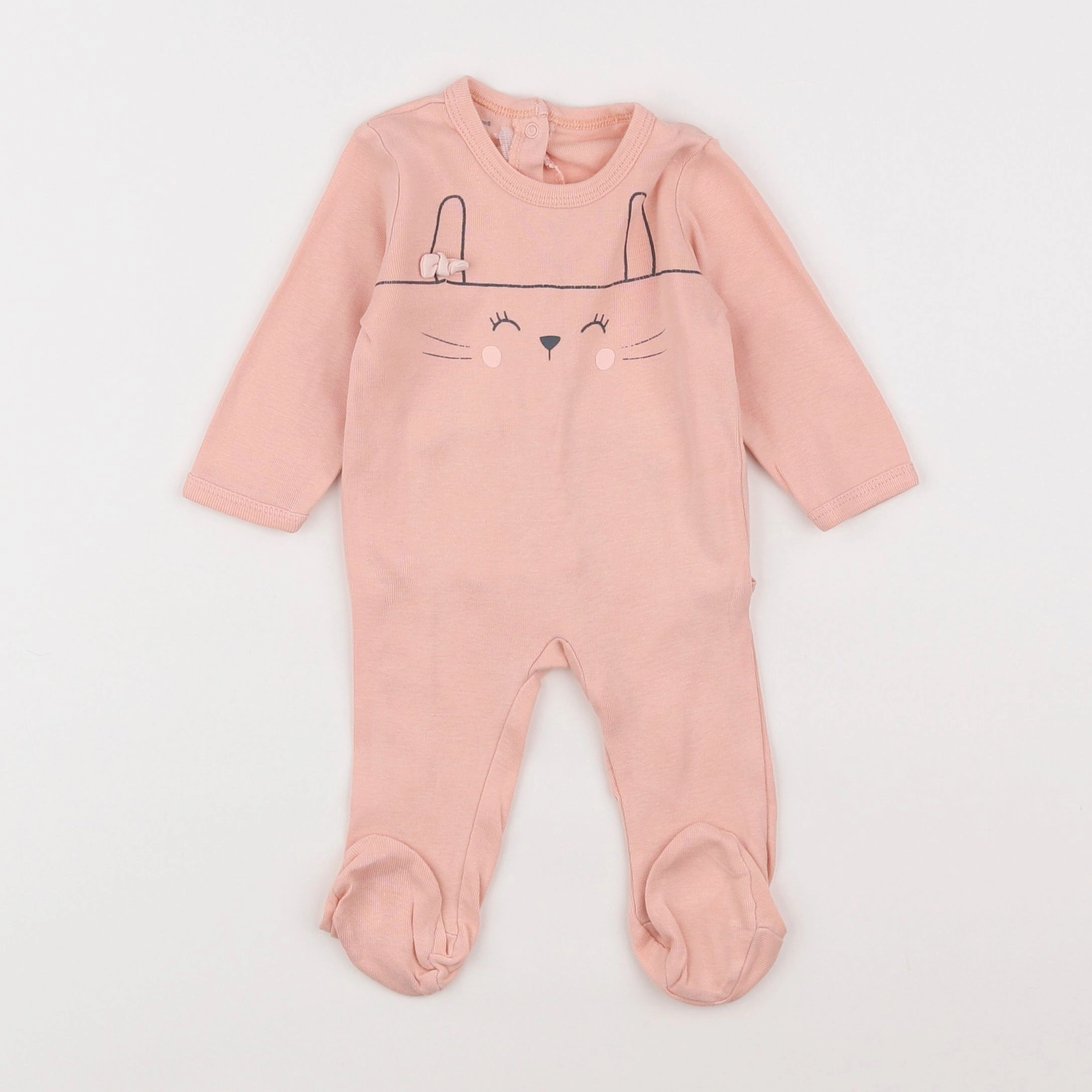 Vertbaudet - pyjama coton rose - 3 mois