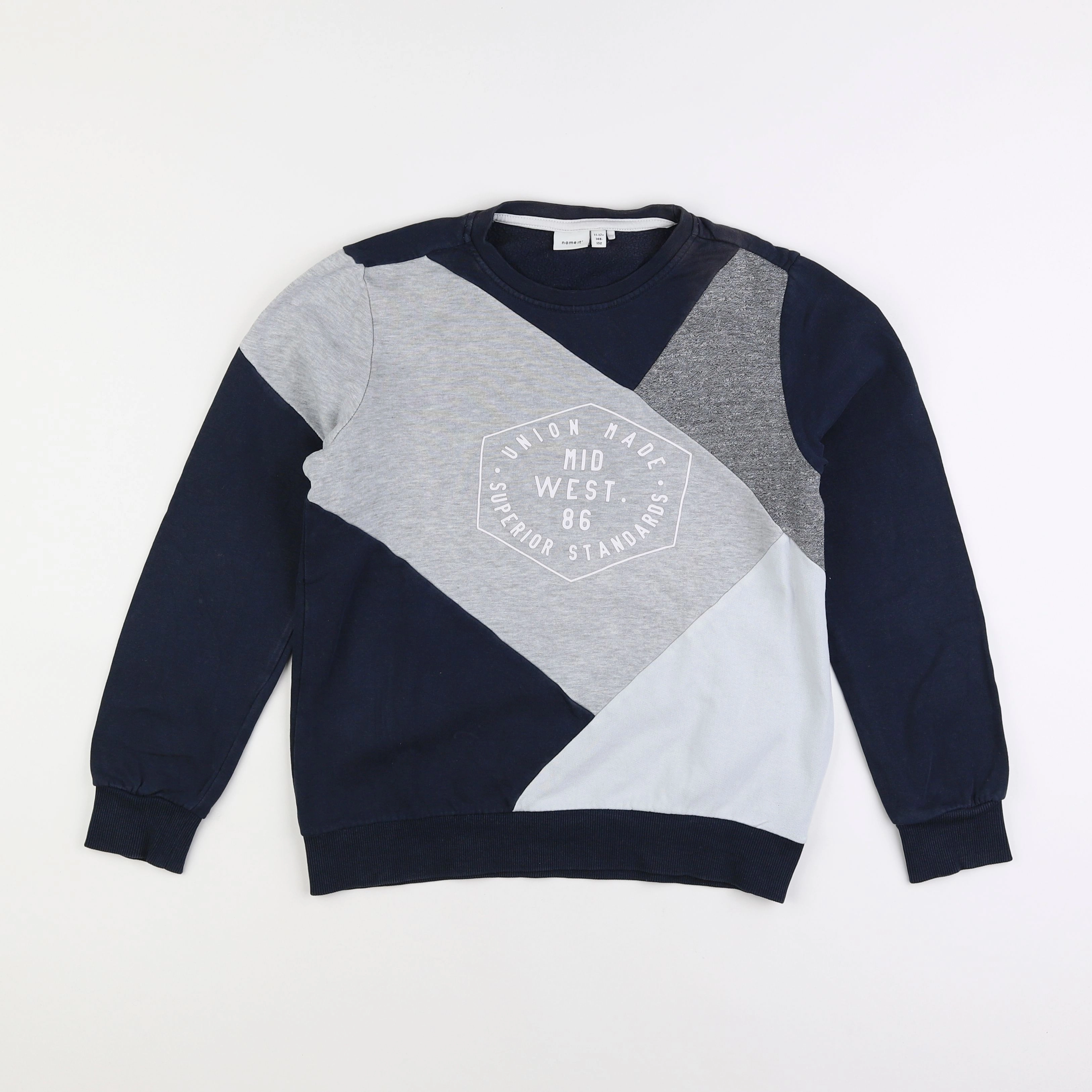 Name it - sweat bleu, gris - 11/12 ans