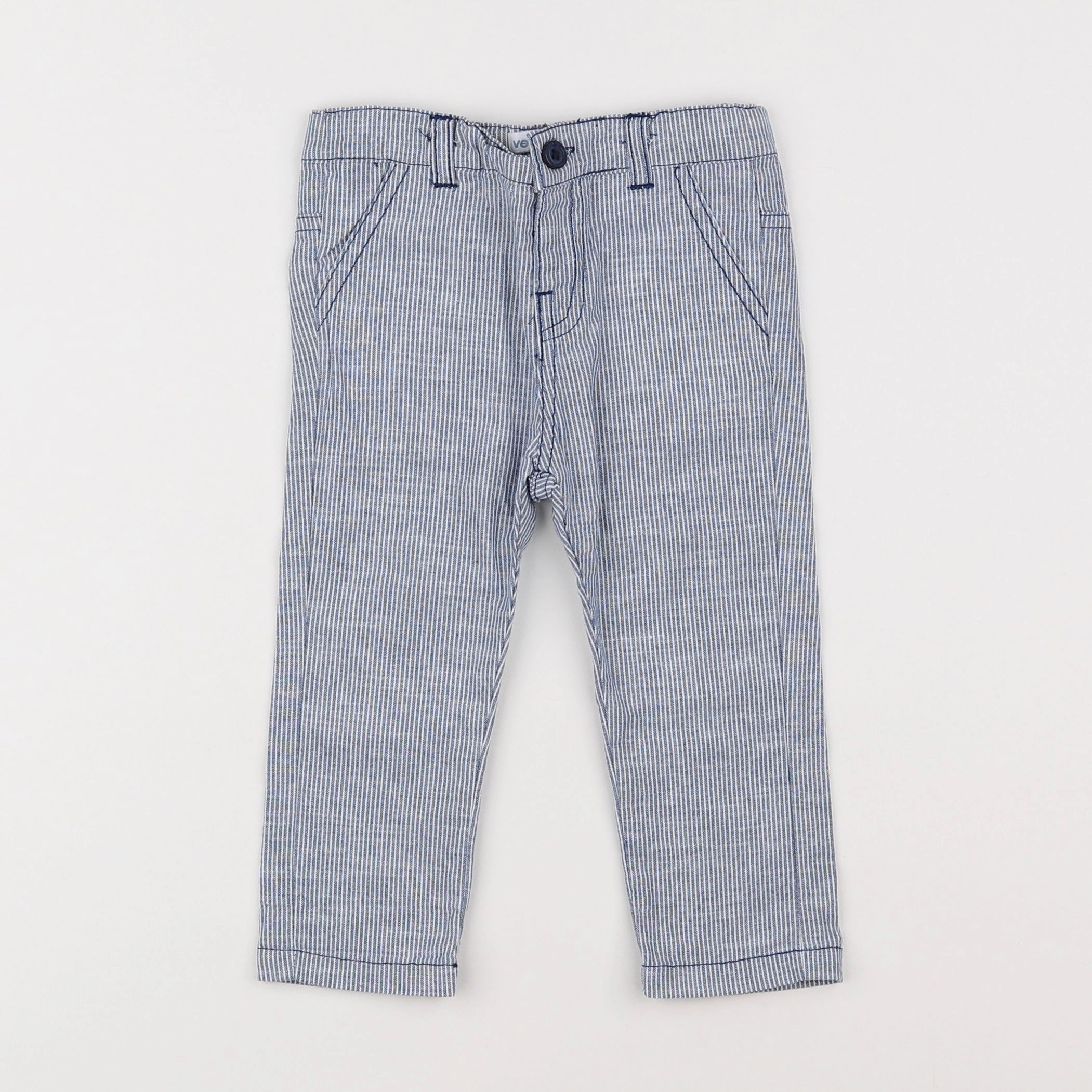 Vertbaudet - pantalon bleu - 12 mois