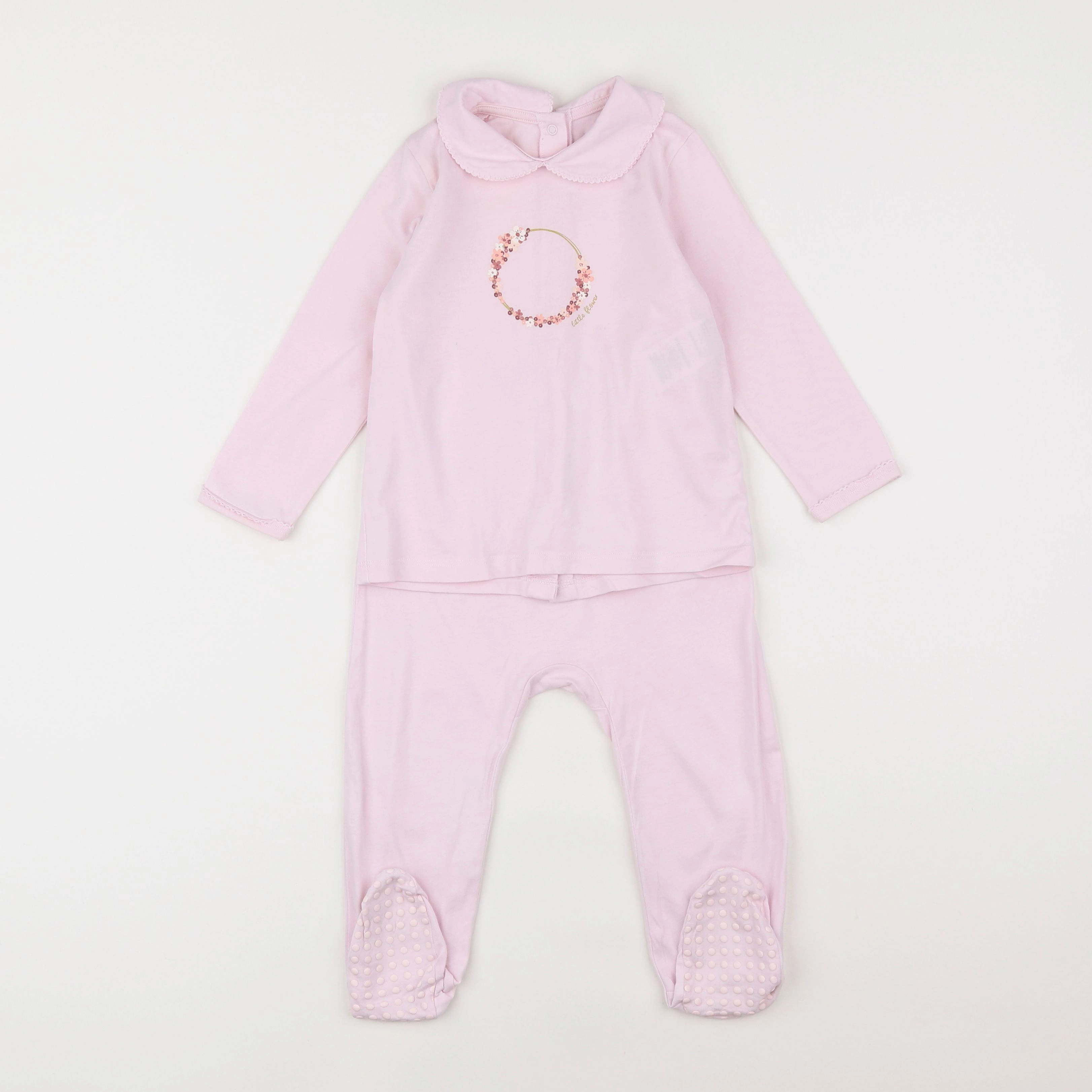 Vertbaudet - pyjama coton rose - 2 ans