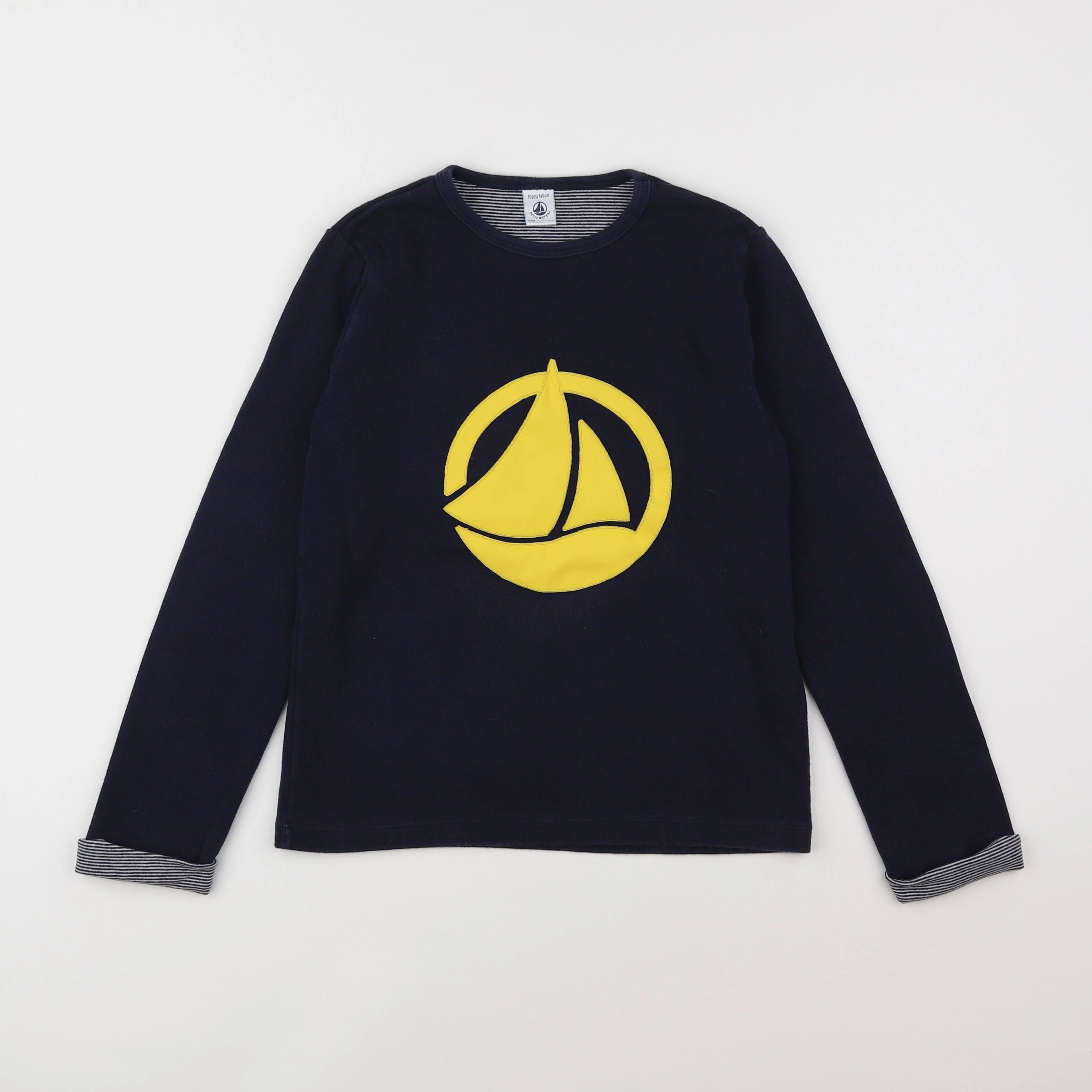 Petit Bateau - tee-shirt bleu - 10 ans