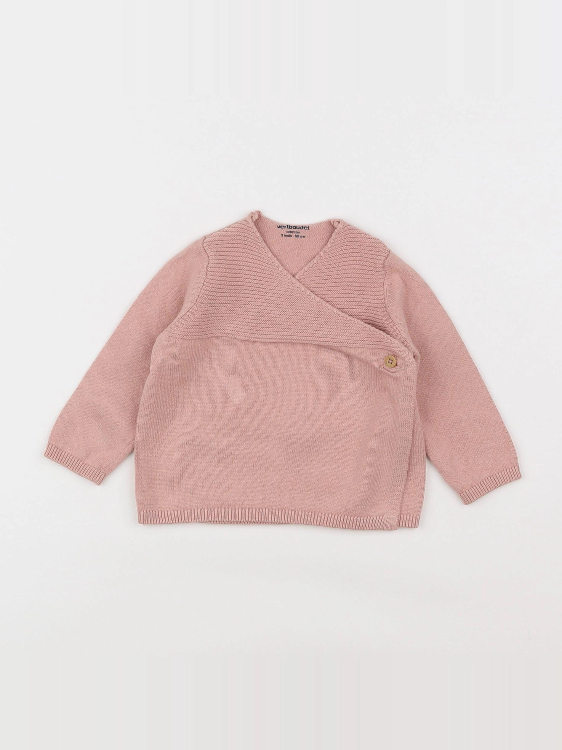 Vertbaudet - pull rose - 3 mois