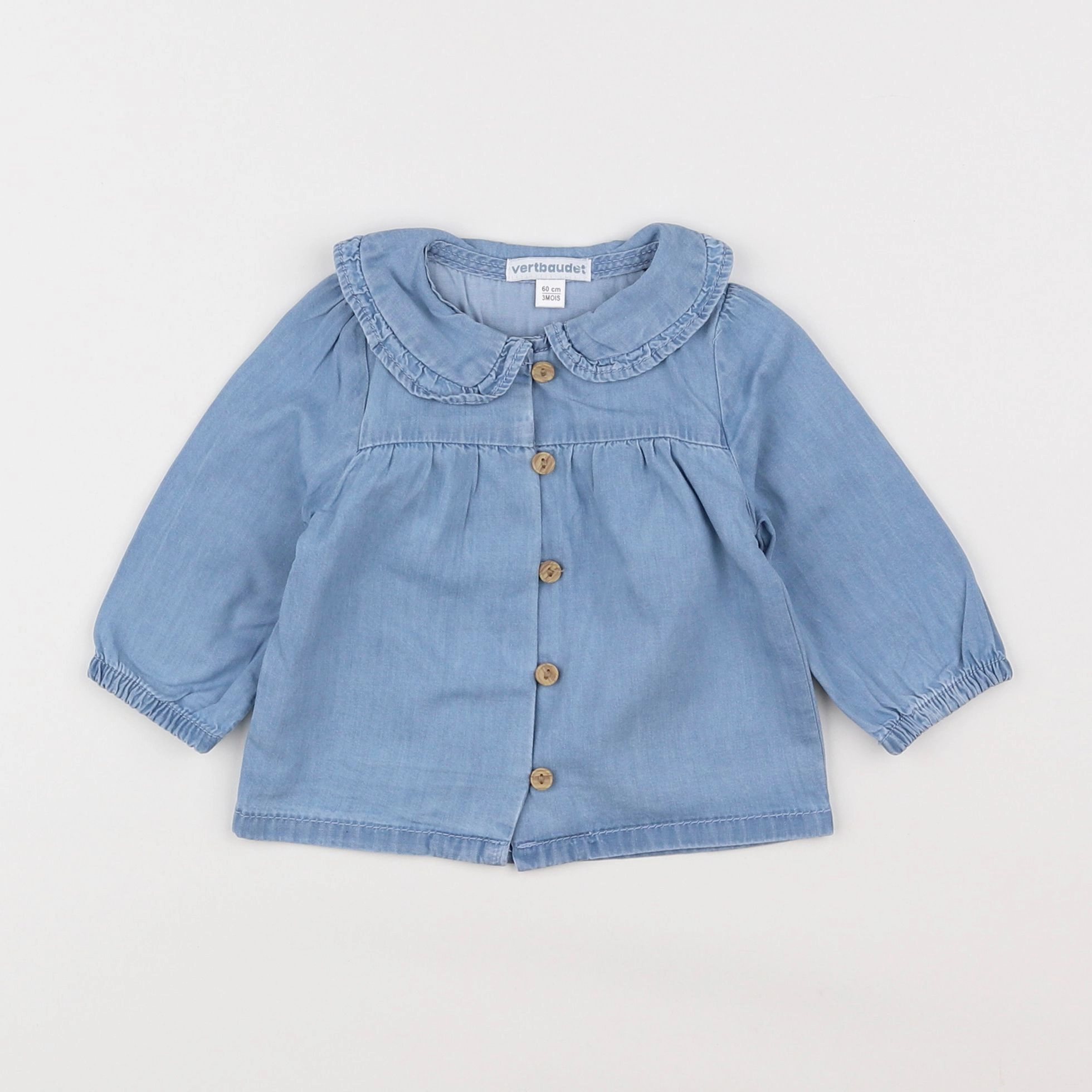 Vertbaudet - blouse bleu - 3 mois