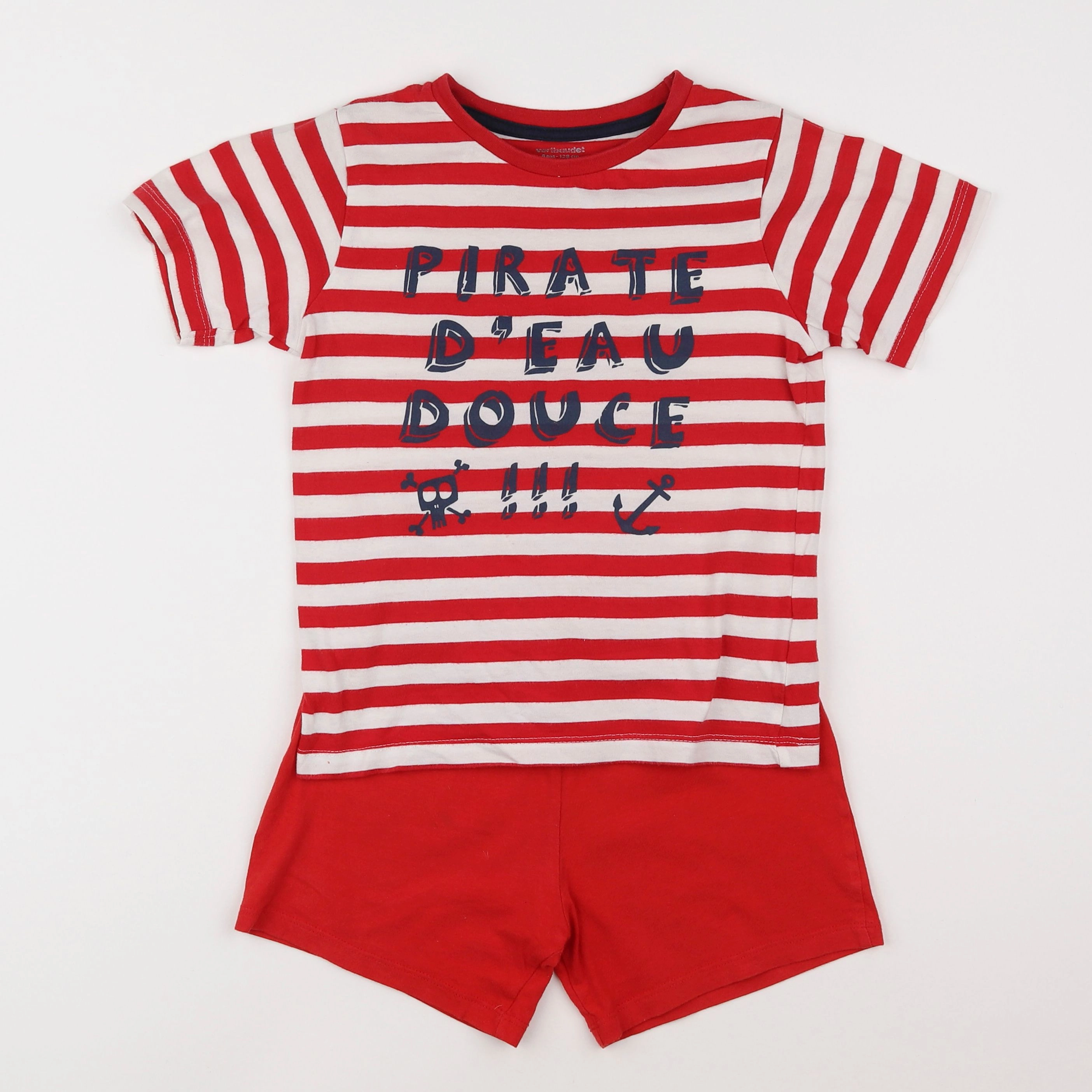 Vertbaudet - pyjama coton rouge - 8 ans