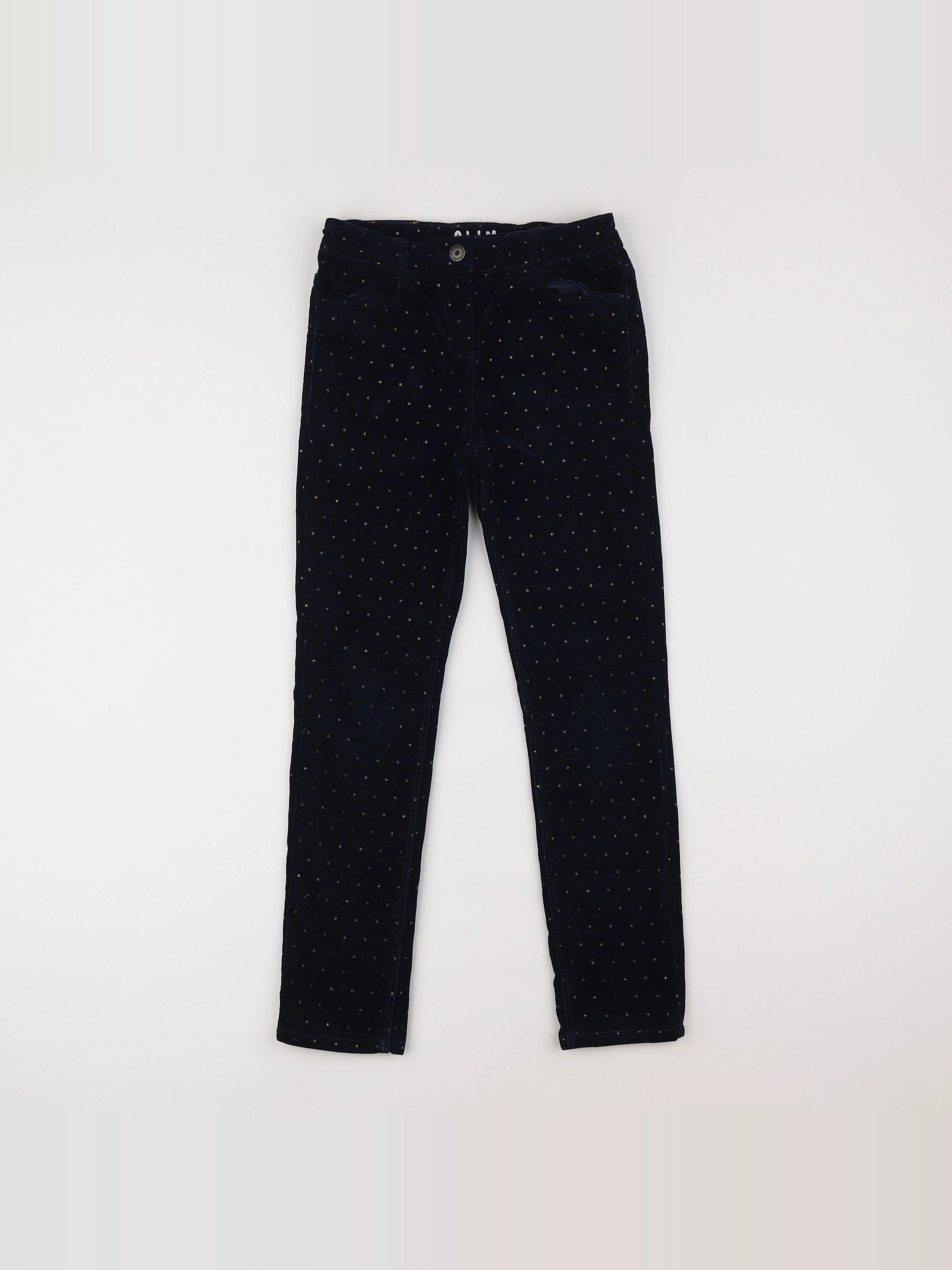 Vertbaudet - pantalon bleu, argent - 10 ans