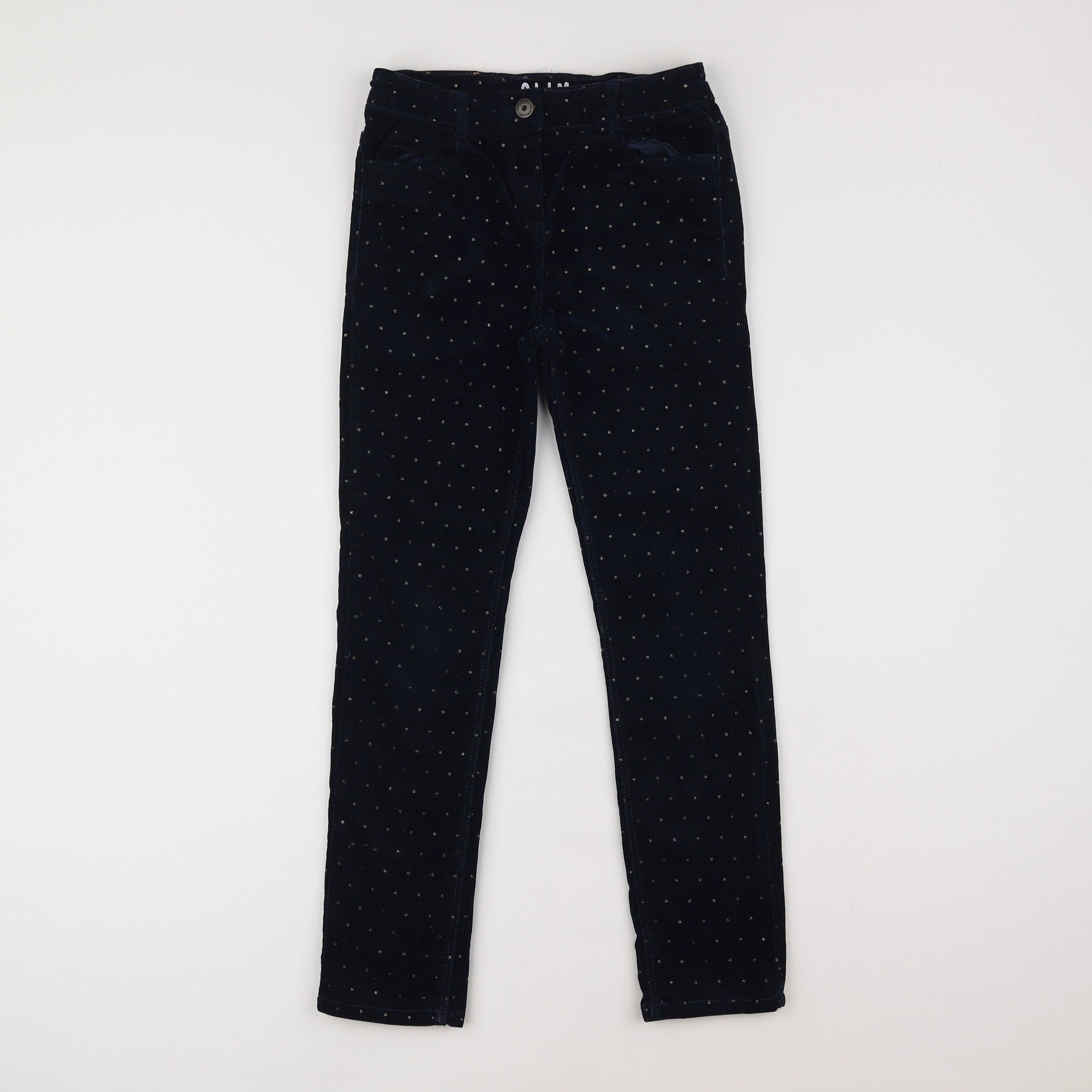 Vertbaudet - pantalon bleu, argent - 10 ans